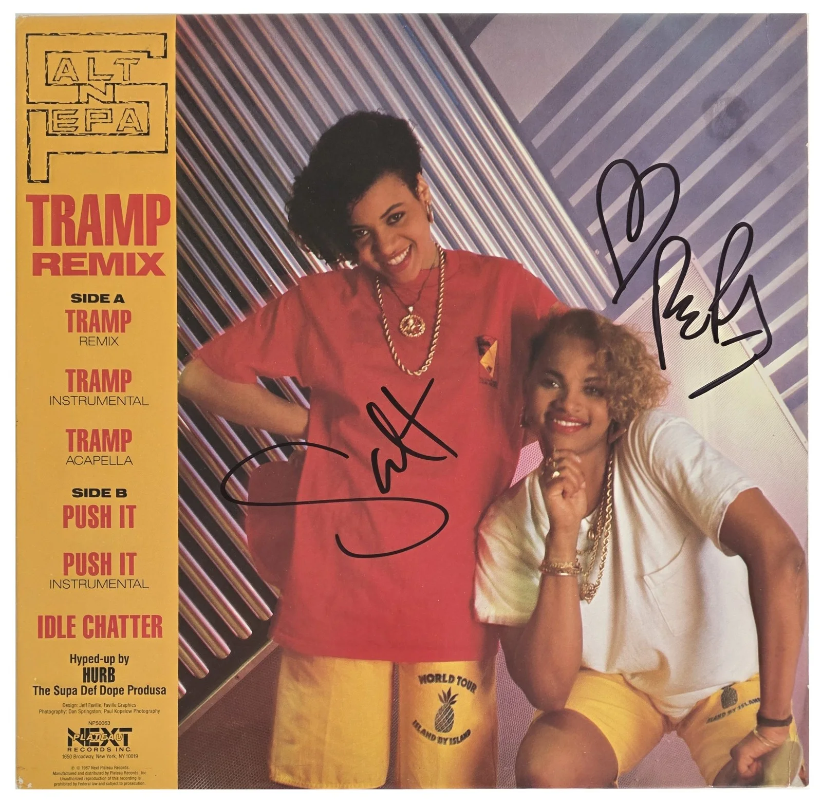 Salt-N-Pepa Signed Tramp Album COA Exact Proof Autographed Vinyl Record, изображение 3