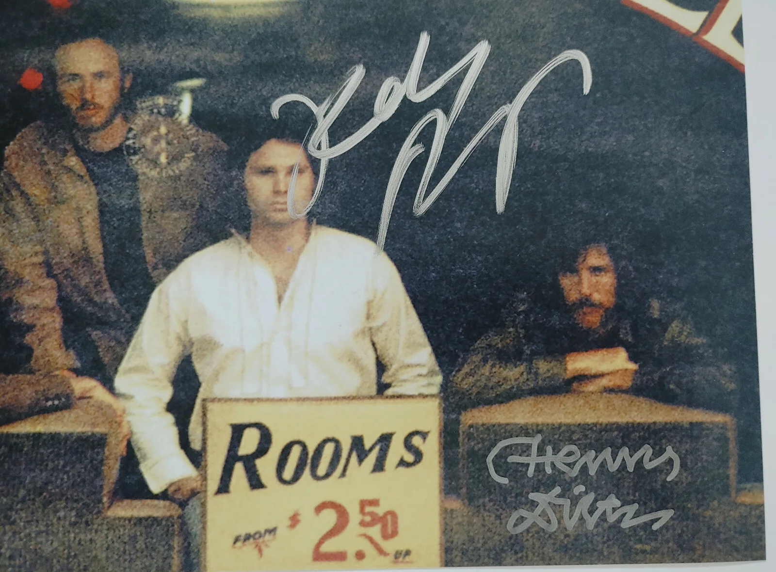 Robby Krieger Henry Diltz signed Doors Morrison Hotel 12x12 photo proof Beckett, изображение 4