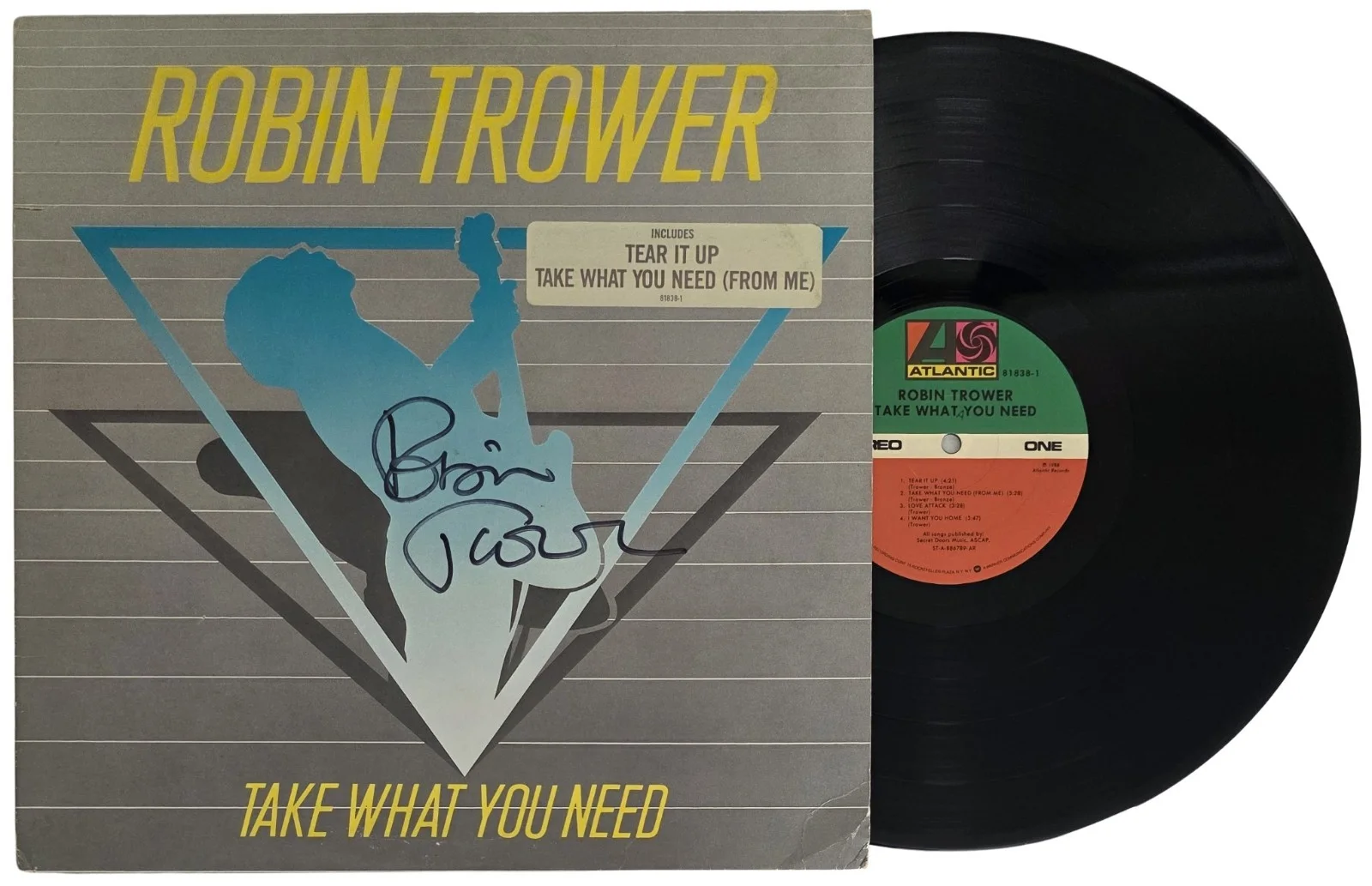 Robin Trower Signed Take What You Need Album COA Proof Autographed Vinyl Record, изображение 2
