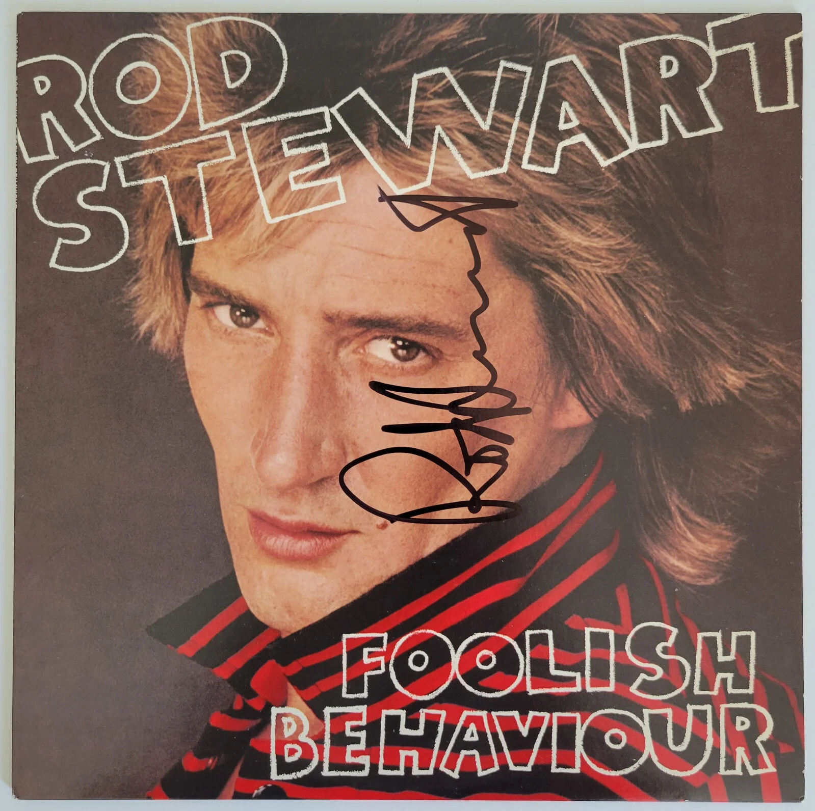 Rod Stewart signed Foolish Behaviour album vinyl record COA proof autographed, image 3