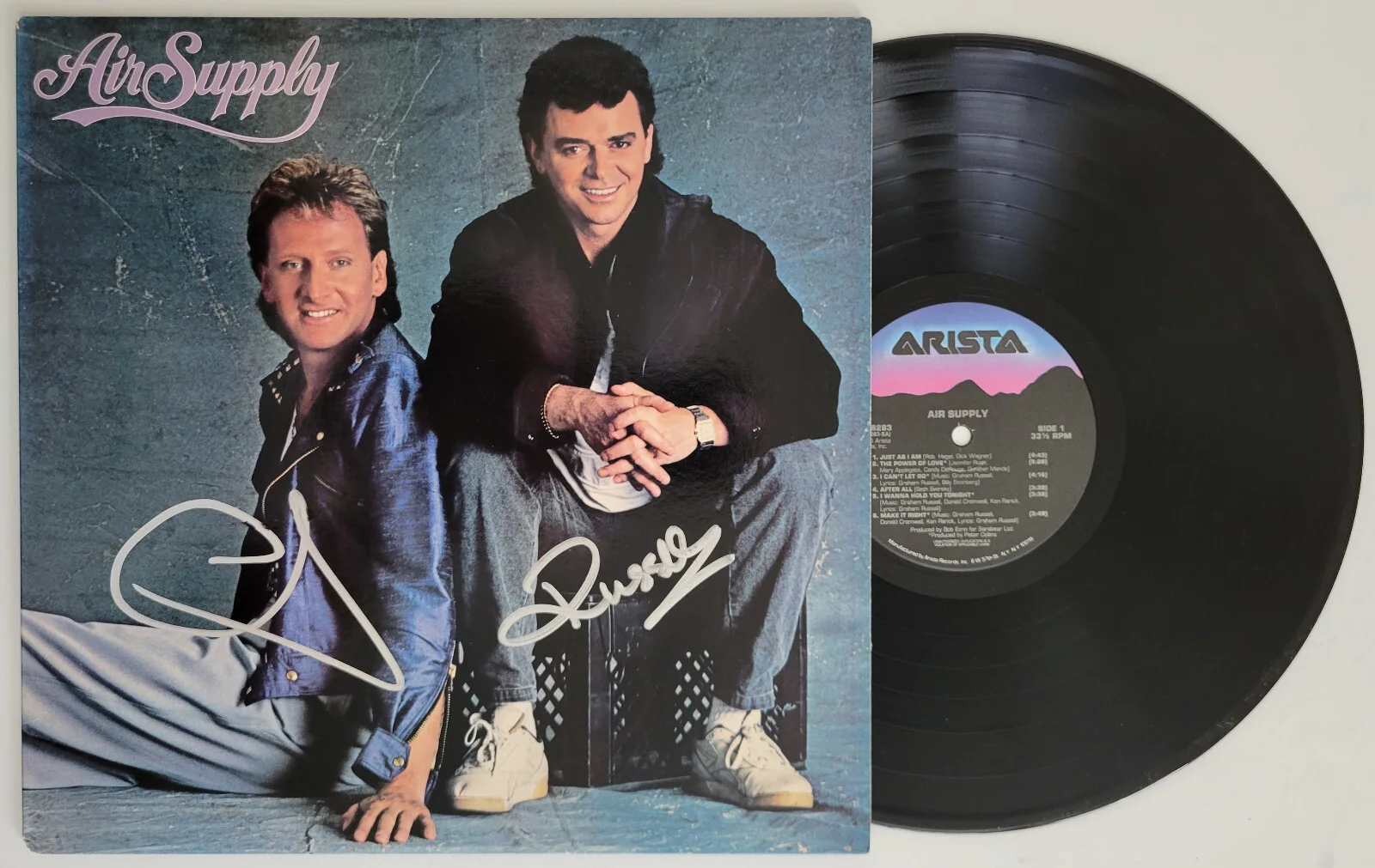 Russell Hitchcock Graham Russell signed Air Supply album COA proof autographed, изображение 2