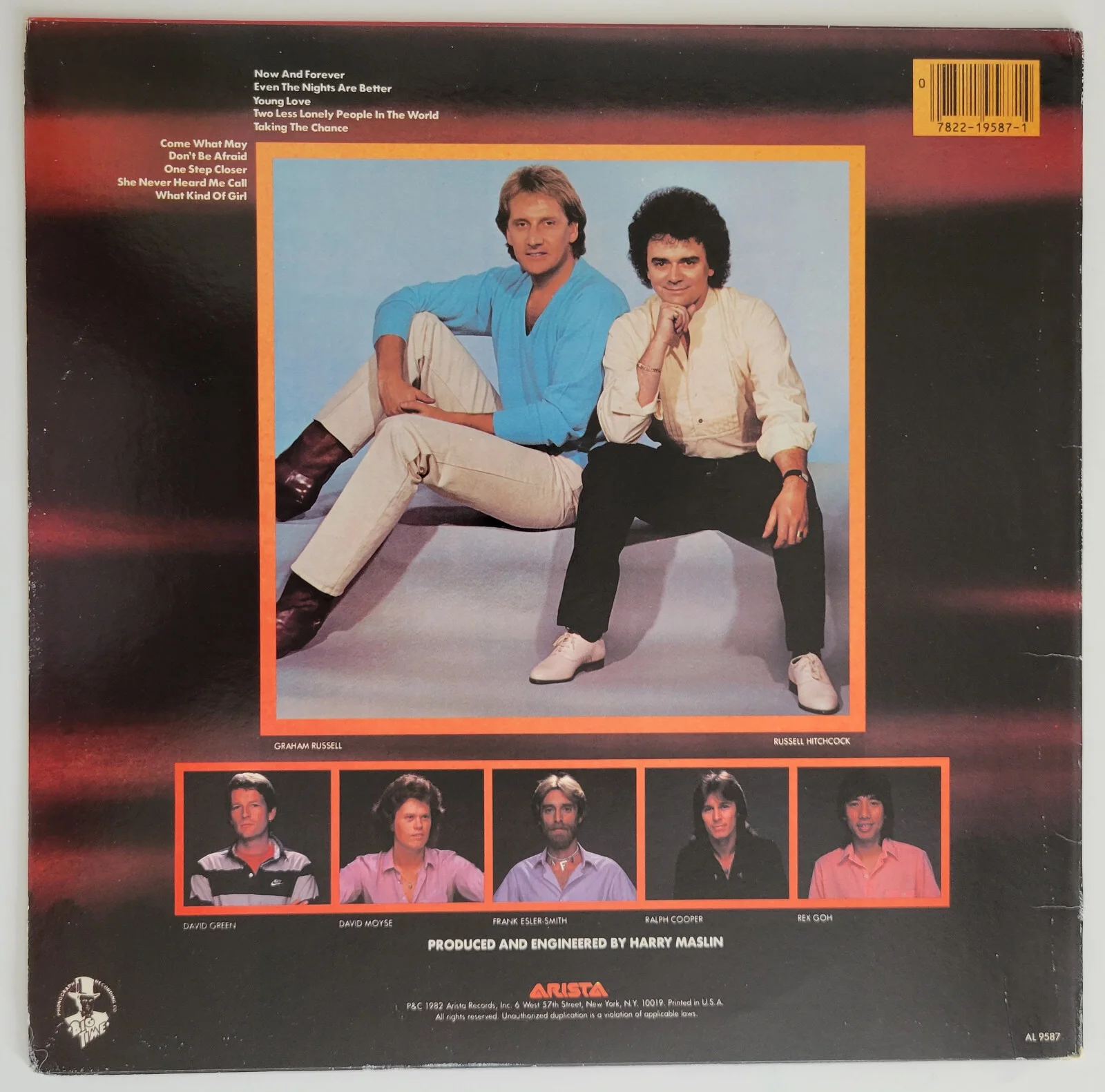 Russell Hitchcock Graham Russell signed Air Supply Now and Forever album proof, изображение 4