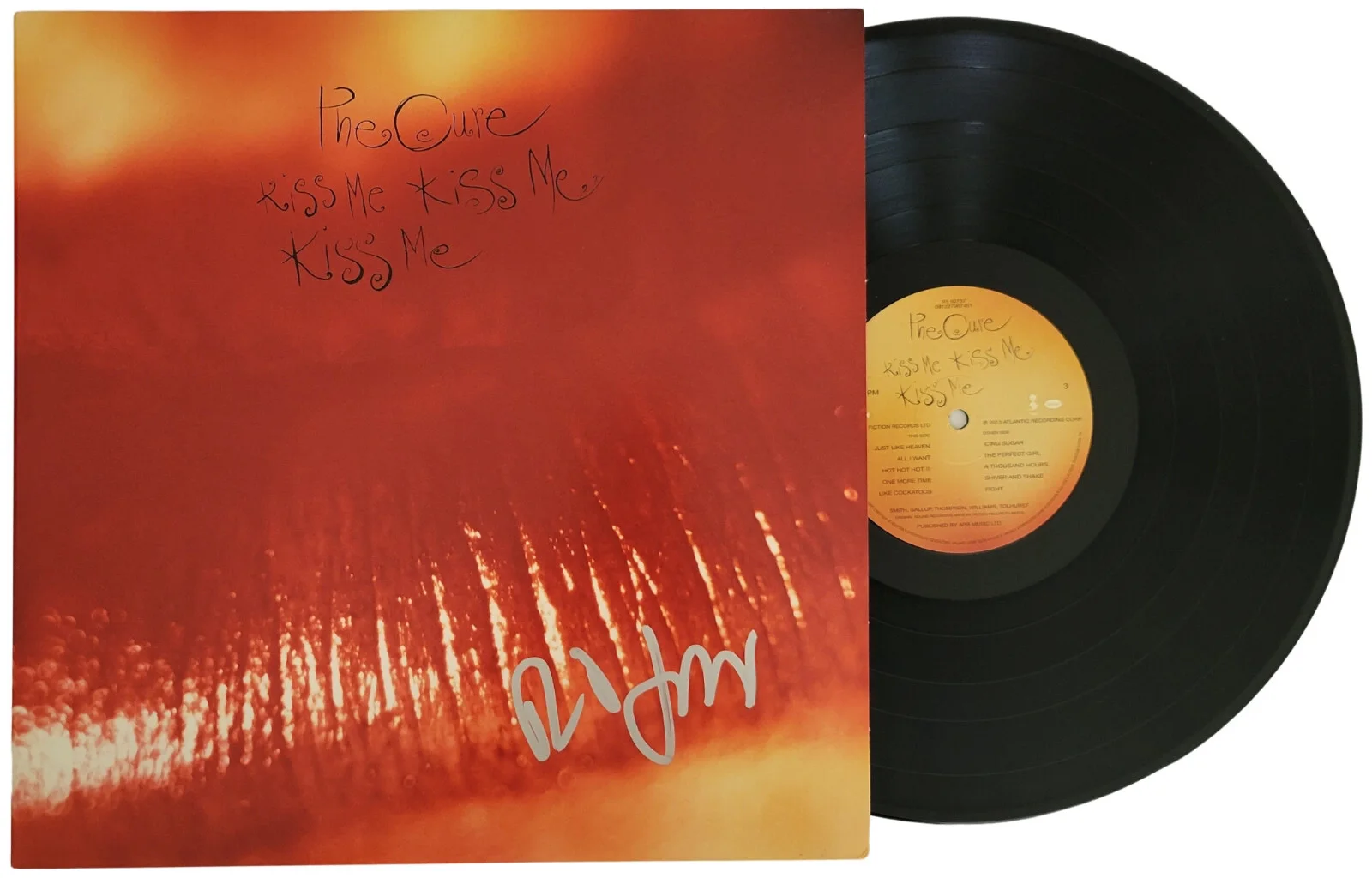 Robert Smith signed The Cure Kiss Me, Kiss Me, Kiss Me album Vinyl Record proof, изображение 2