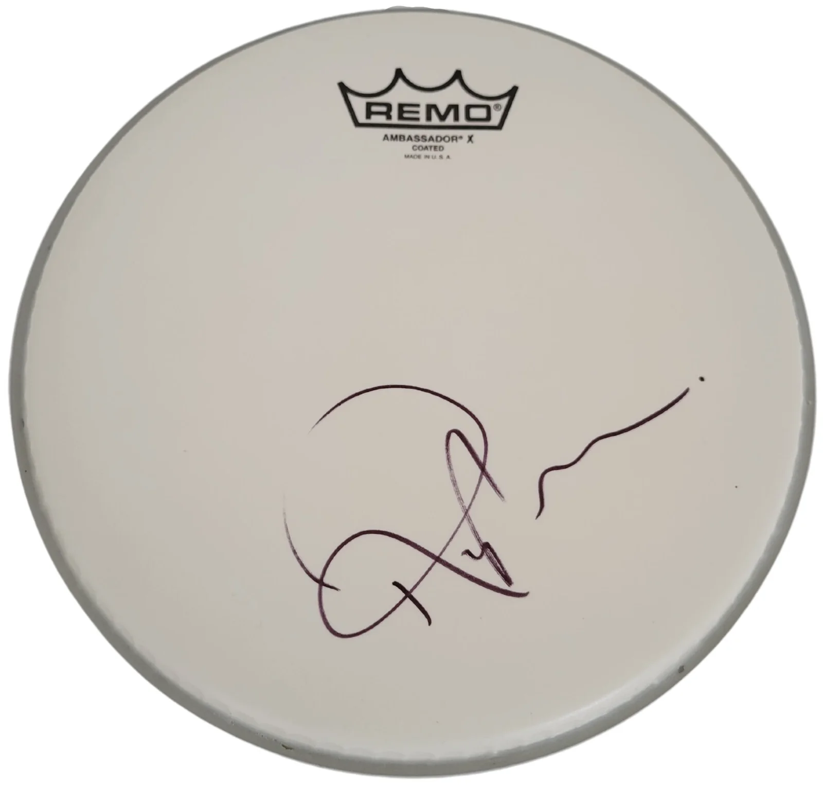 Roger Taylor Duran Duran drummer signed Drumhead COA exact proof autographed, image 2