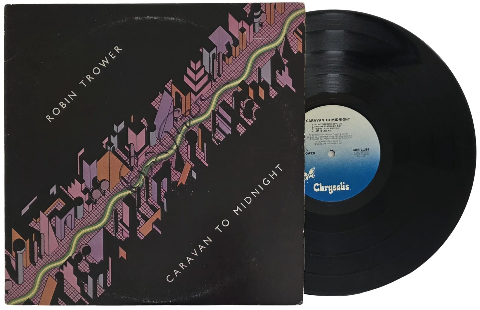 Robin Trower Signed Caravan to Midnight Album COA Proof Autographed Vinyl Record, изображение 2