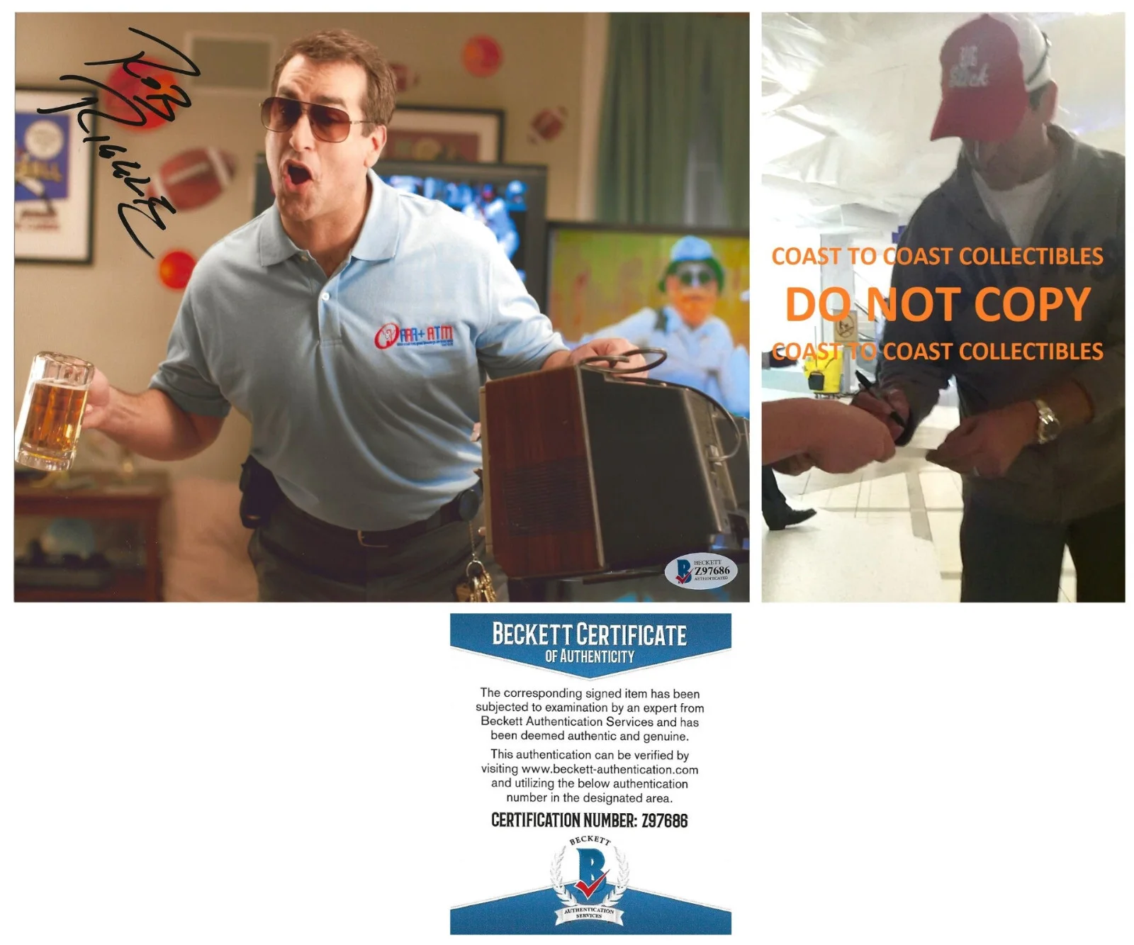 Rob Riggle — Rob Riggle Actor Comedian signed 8x10 photo Beckett COA proof autographed.