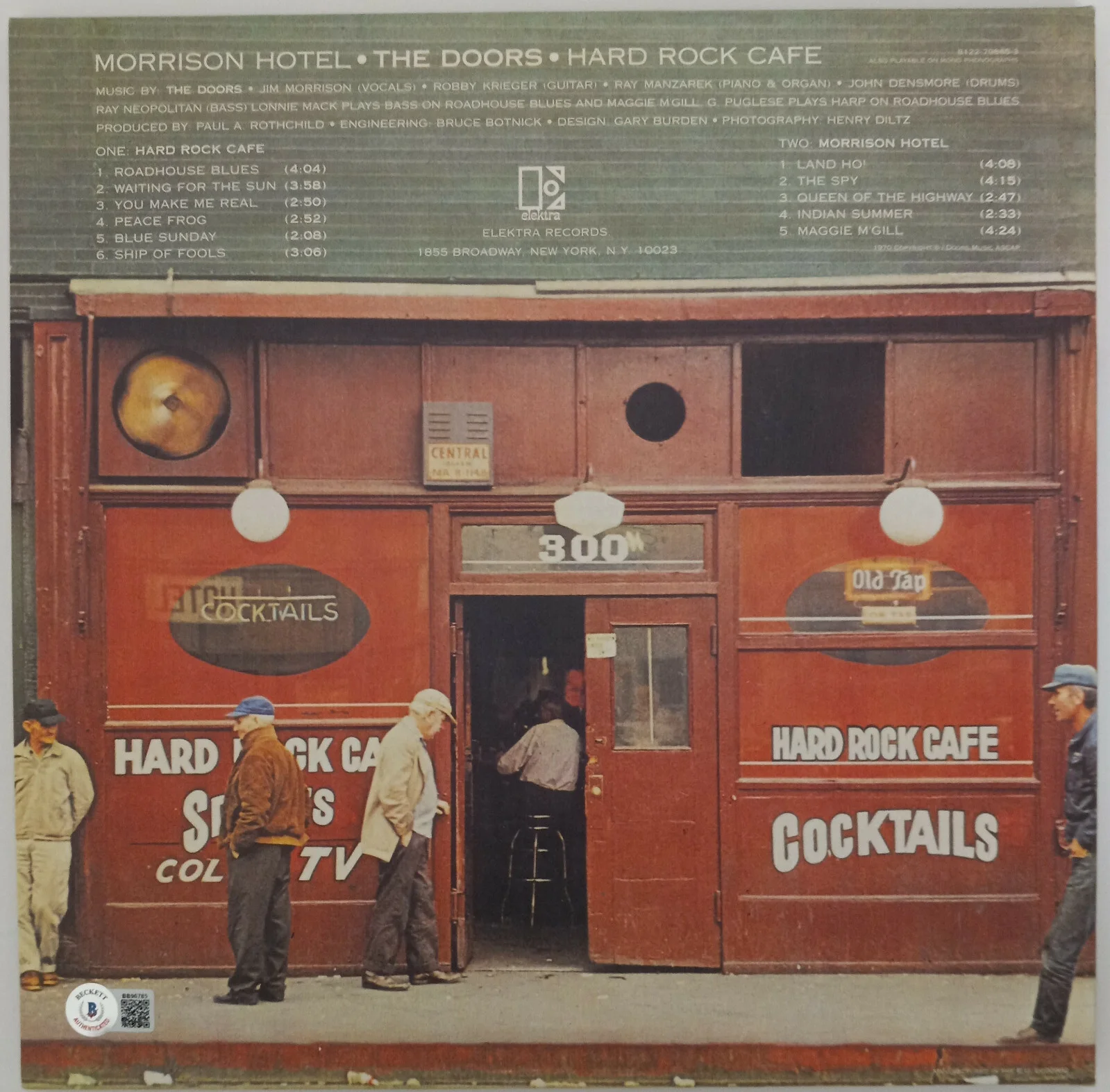 Robby Krieger Henry Diltz signed The Doors Morrison Hotel album, proof Beckett, изображение 4