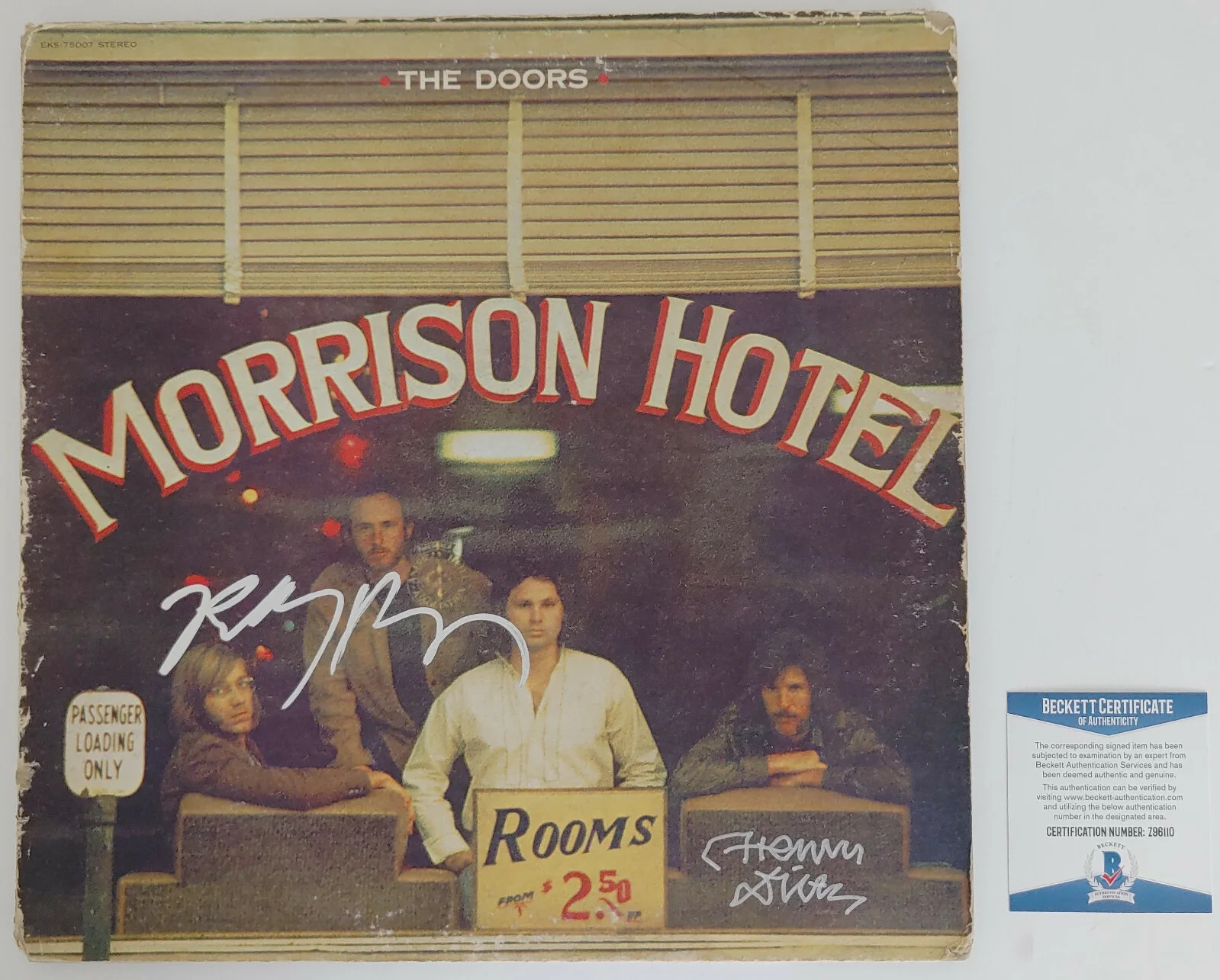 Robby Krieger Henry Diltz signed The Doors Morrison Hotel album proof Beckett, изображение 3