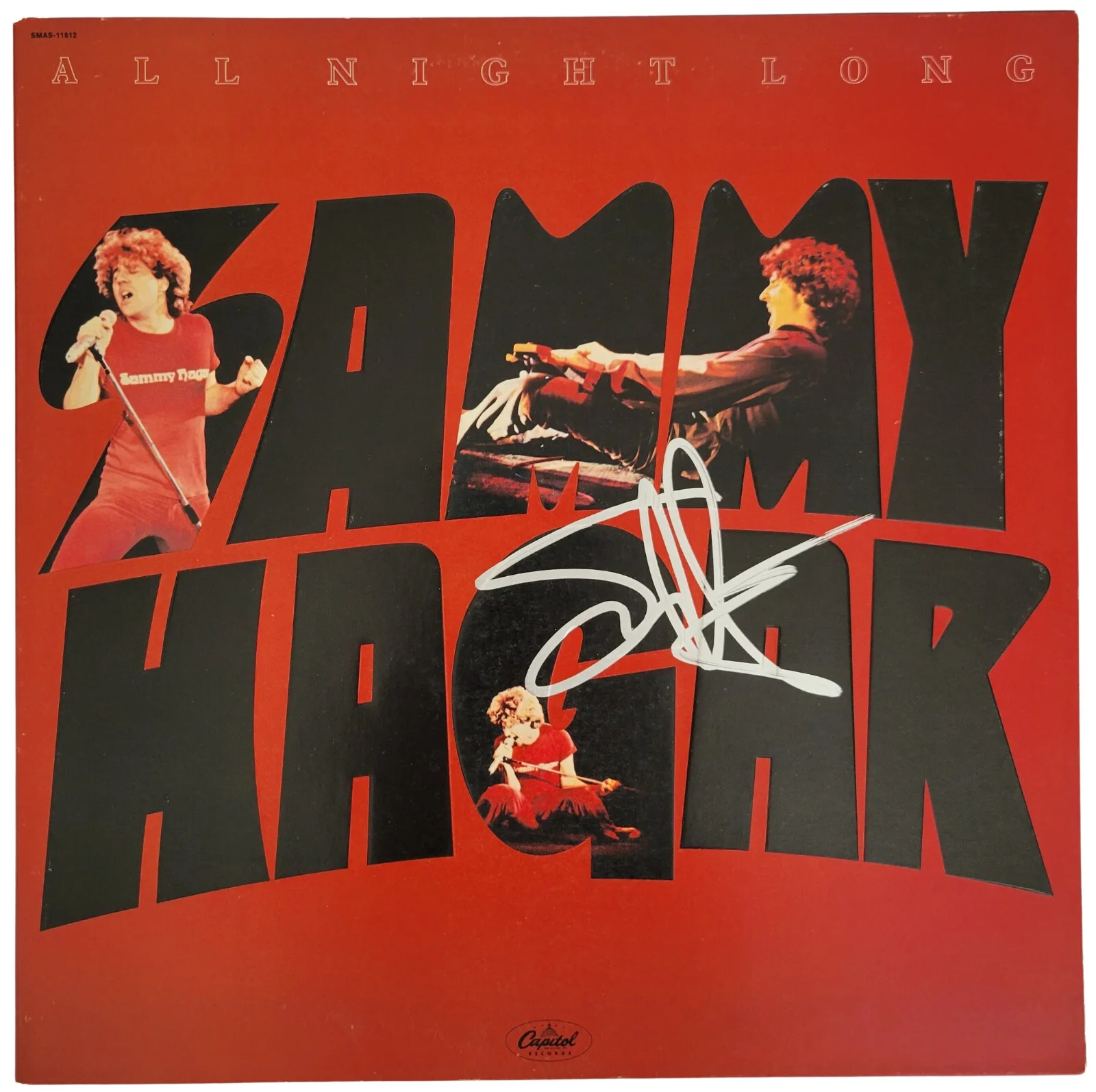 Sammy Hager signed All Night Long album vinyl Record COA exact proof autographed, изображение 3