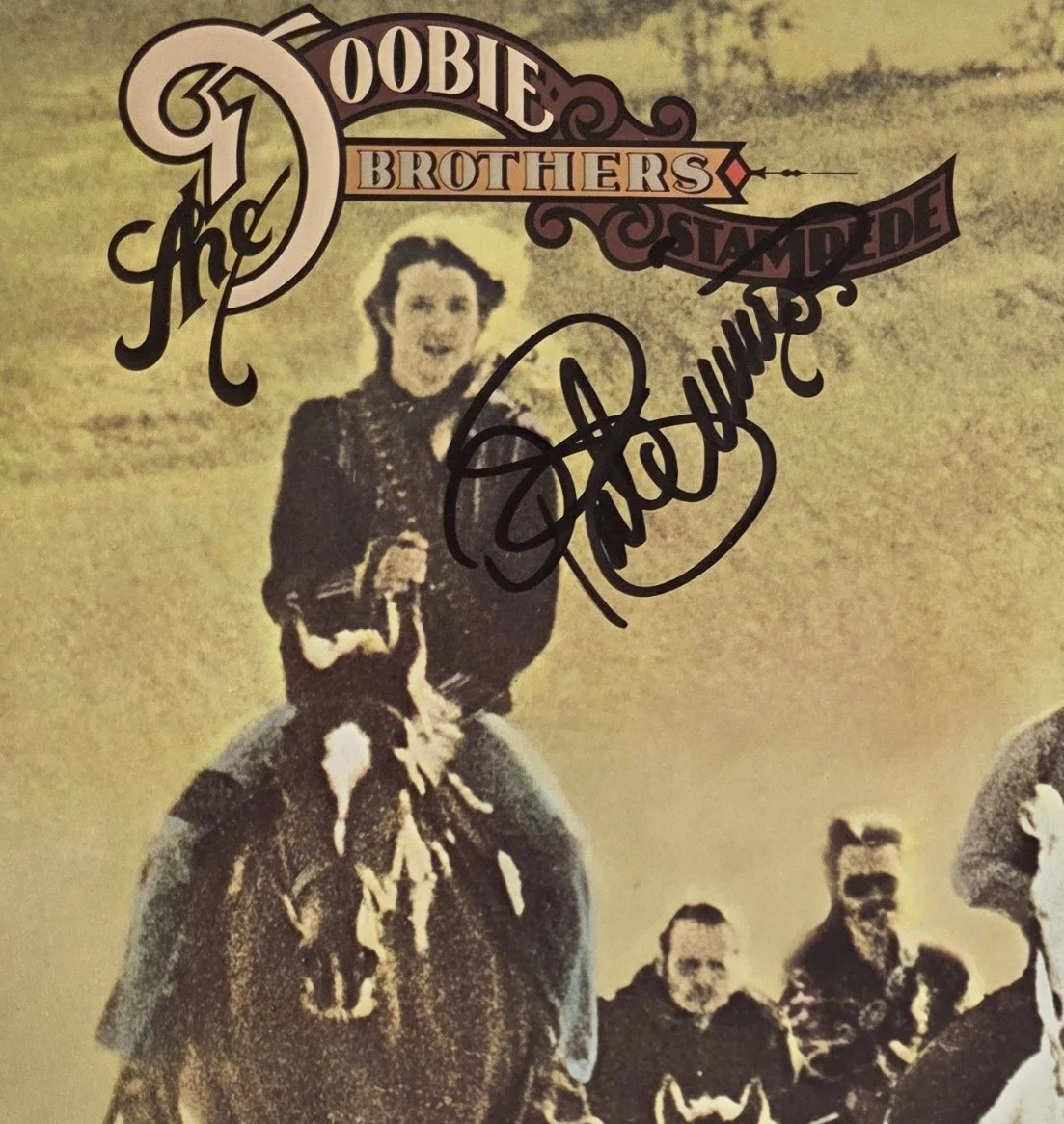 Patrick Simmons Signed Doobie Brothers Stampede Album COA Proof Autograph Vinyl, image 3