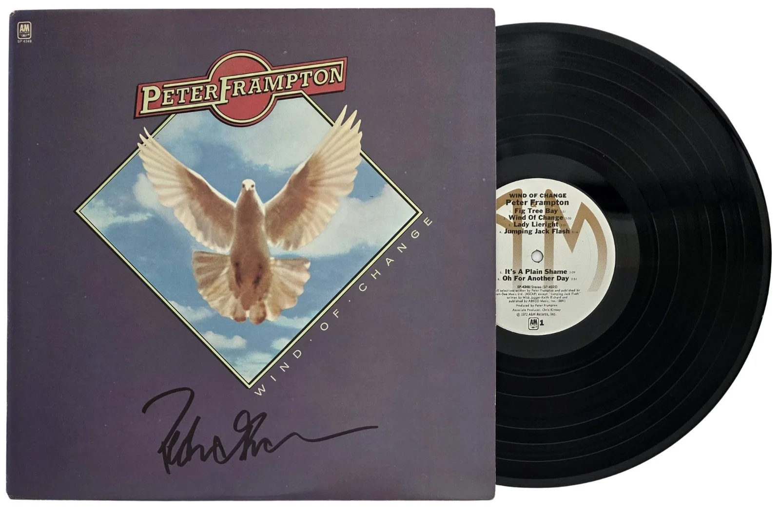 Peter Frampton Signed Wind of Change Album COA Proof Autographed Vinyl Record, image 3