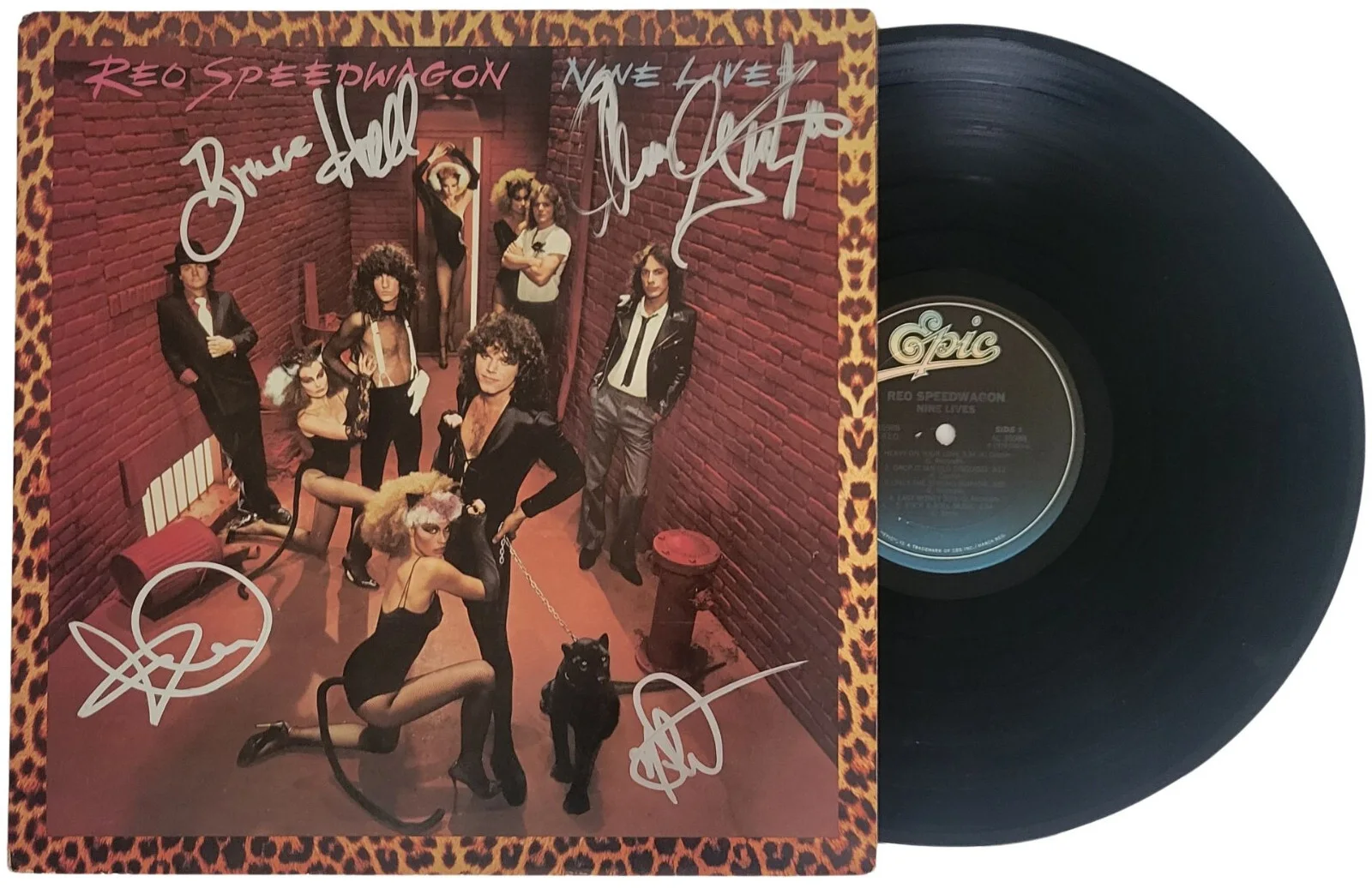 REO Speedwagon Signed Nine Lives Album COA Exact proof Autographed Vinyl Record, изображение 2