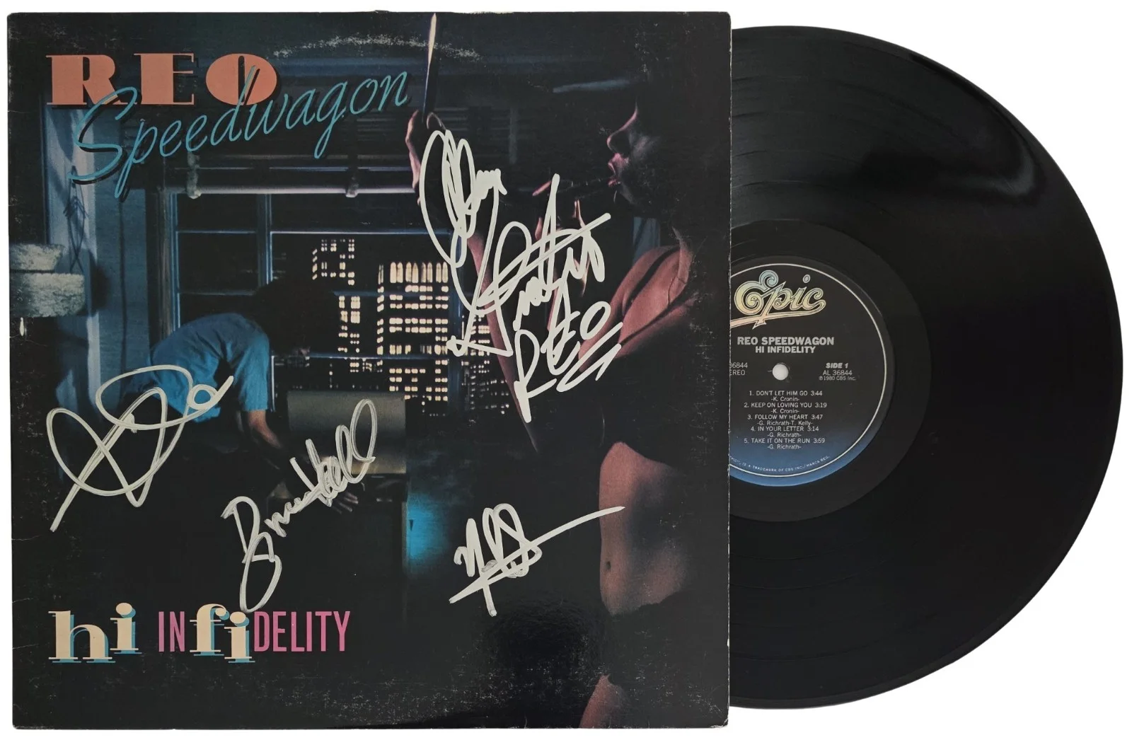 REO Speedwagon Signed Hi Infidelity Album COA Proof Autographed Vinyl Record, image 2