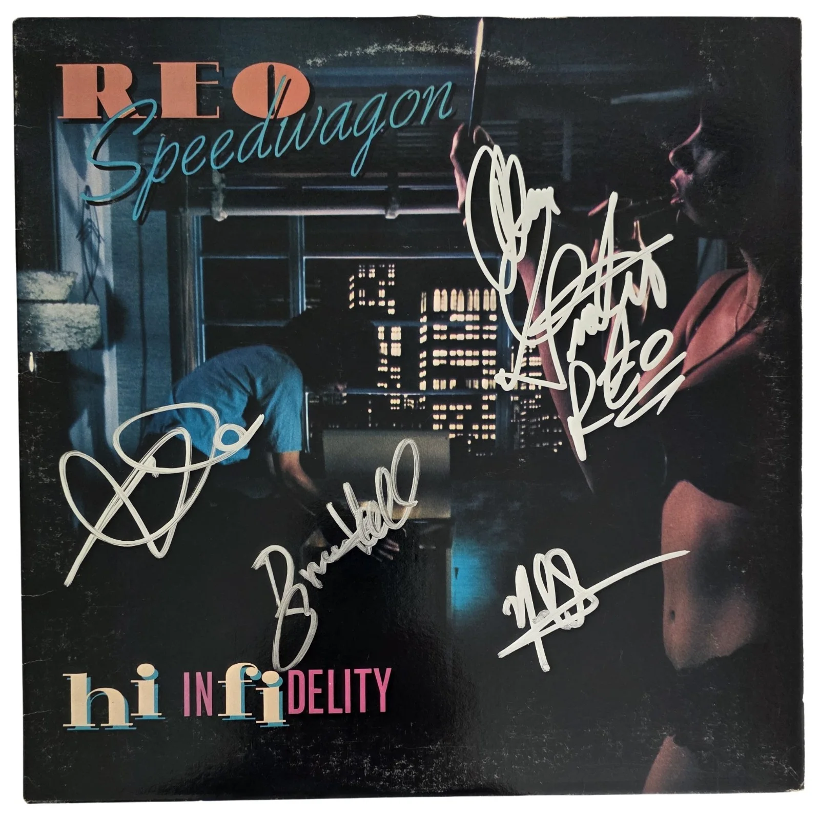 REO Speedwagon Signed Hi Infidelity Album COA Proof Autographed Vinyl Record, image 3