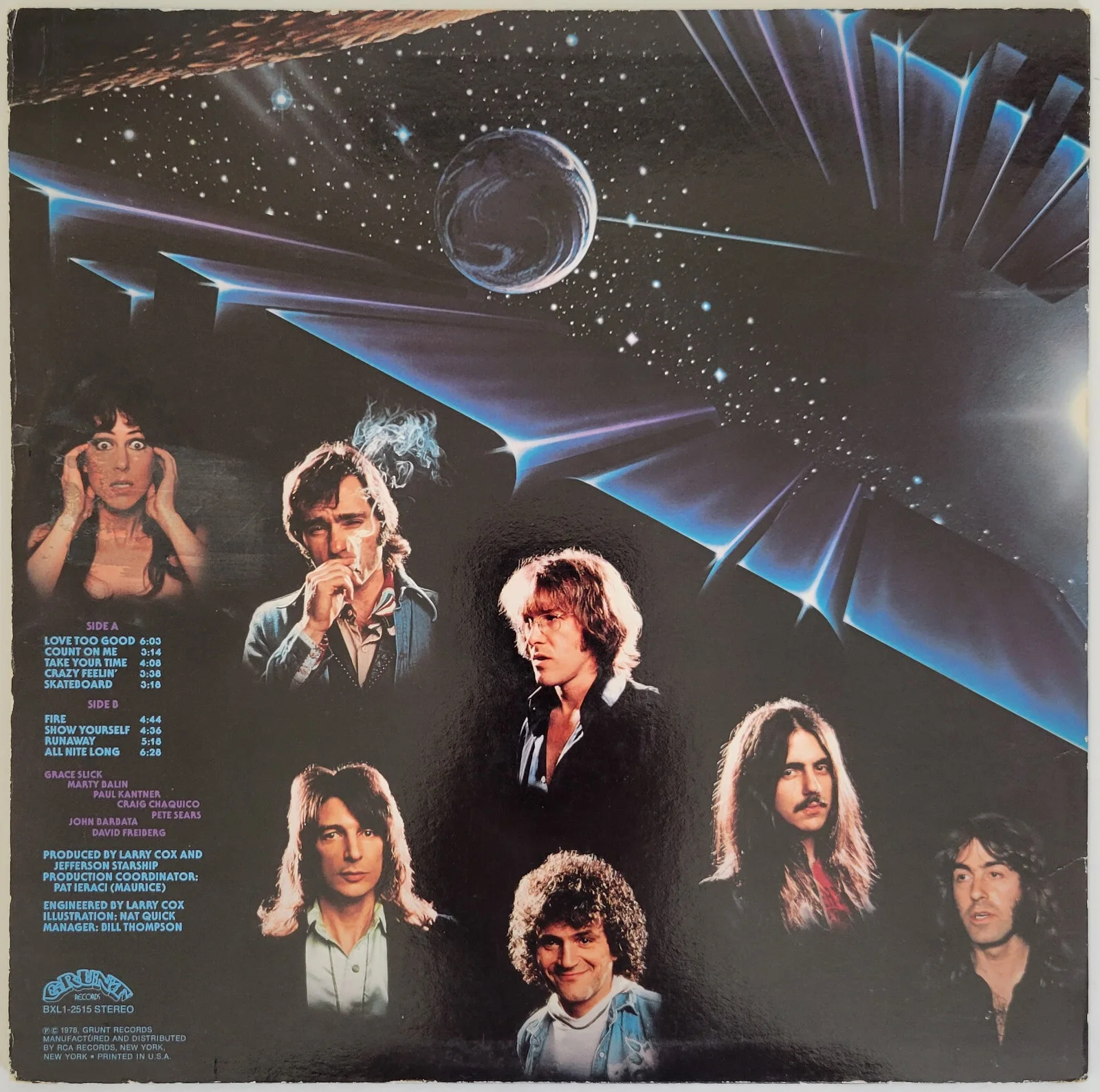 Pete Sears Signed Jefferson Starship Earth Album Vinyl Record COA Proof auto, image 4