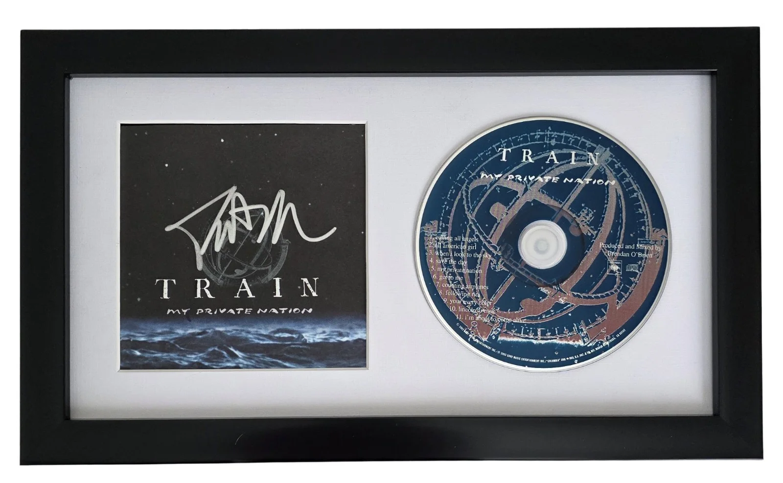 Patrick Monahan Signed Train My Private Nation CD COA Proof Autographed Framed, image 4