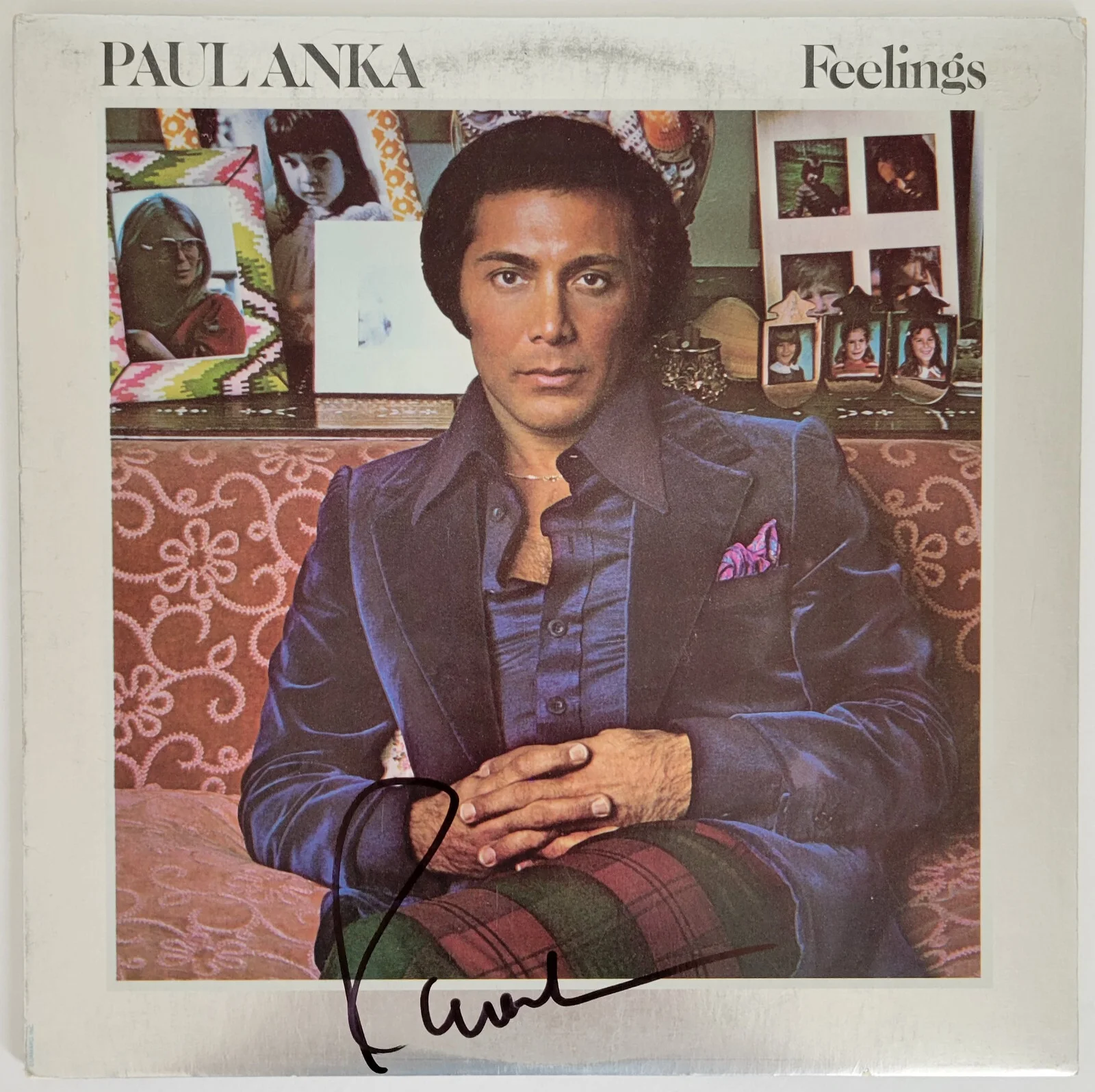 Paul Anka signed Feelings album vinyl record COA exact proof autographed, image 3