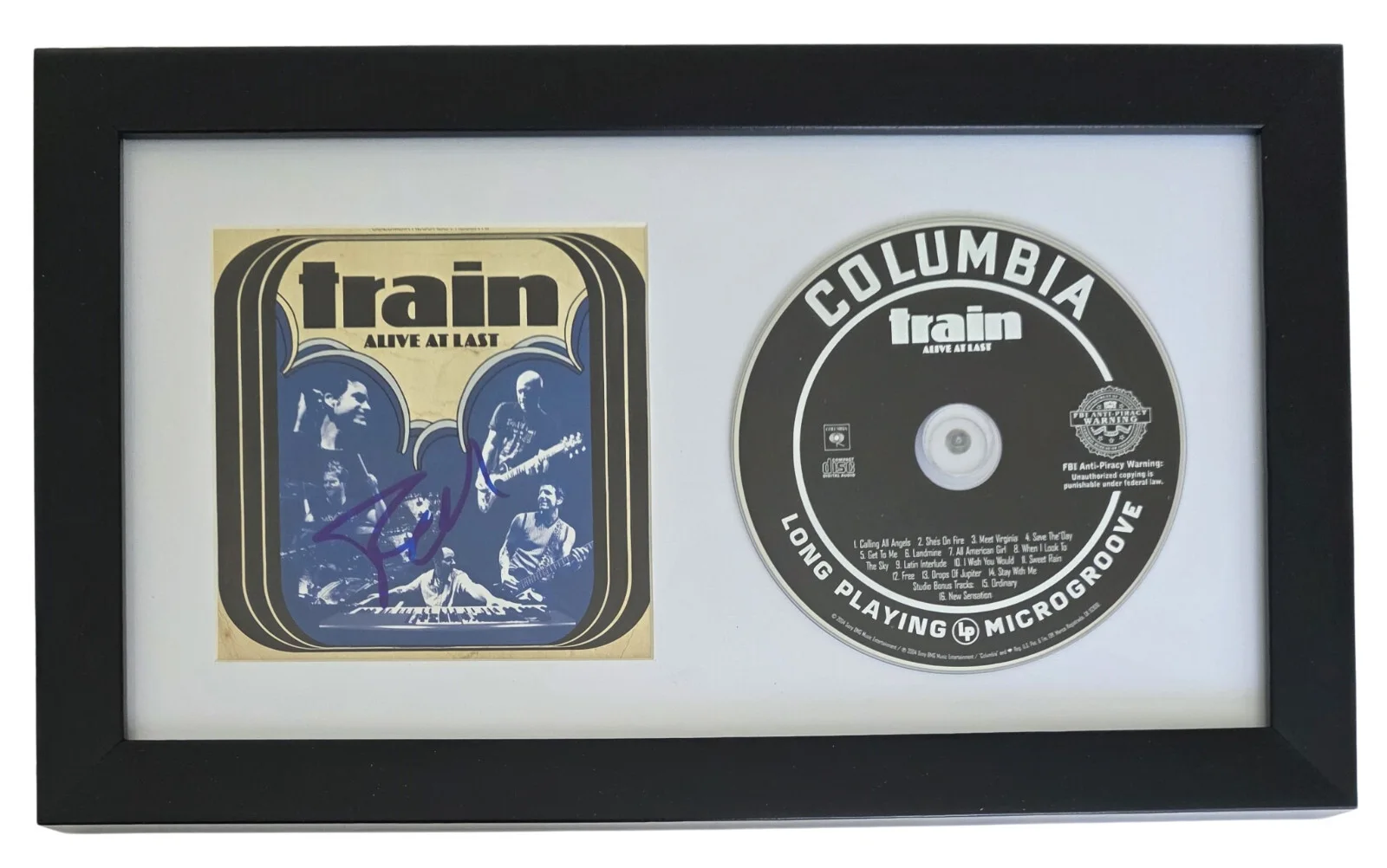 Patrick Monahan Signed Train Alive at Last CD COA Proof Autographed Framed CD, image 2