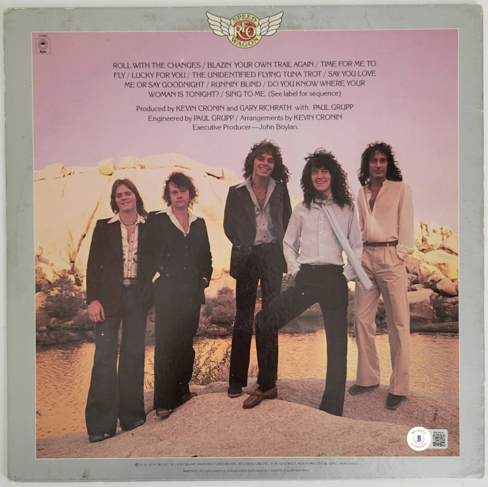 REO Speedwagon Signed You Can Tune a Piano album COA exact proof autographed, image 4