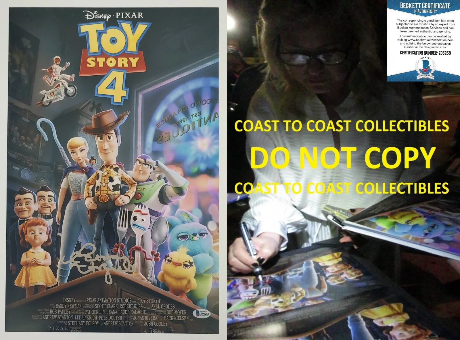 Patricia Arquette — Patricia Arquette autographed 12x18 Toy Story 4 photo poster exact Proof Beckett