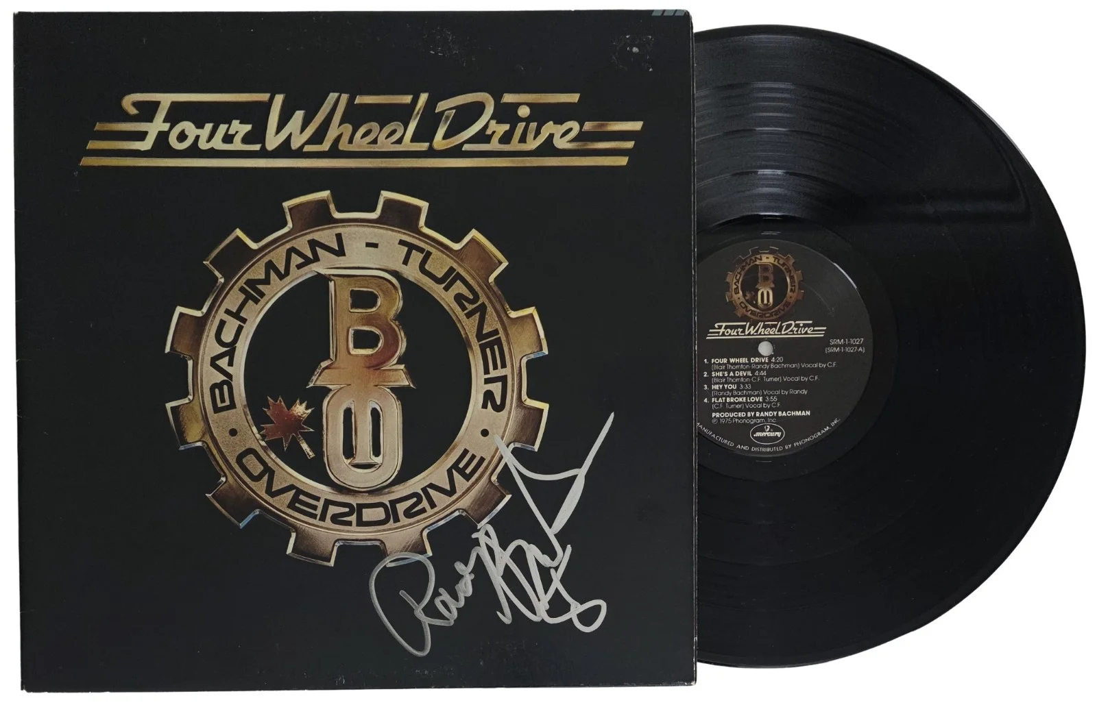 Randy Bachman Signed Four Wheel Drive Album COA Proof Autographed Vinyl Record, изображение 2