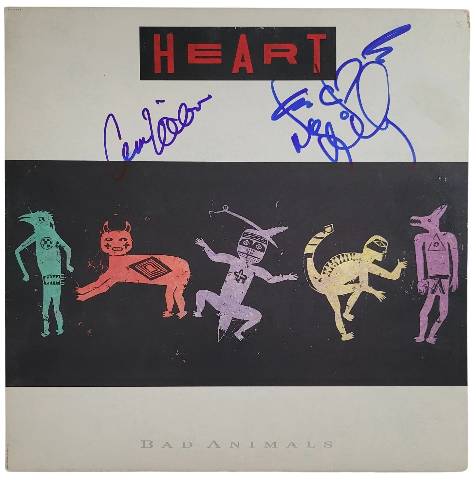 Nancy Wilson & Ann Wilson Signed Heart Bad Animals Album Vinyl Proof COA Auto, изображение 3