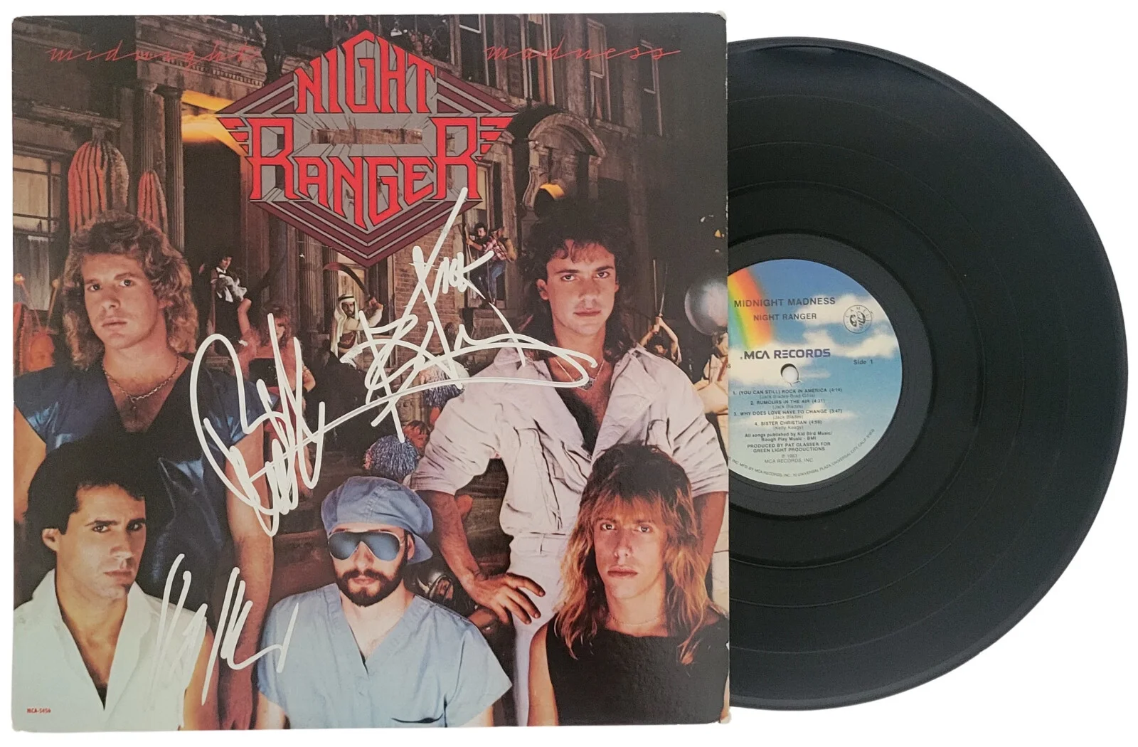 Night Rangers Band Signed Midnight Madness Album COA Proof Autographed Vinyl, image 2