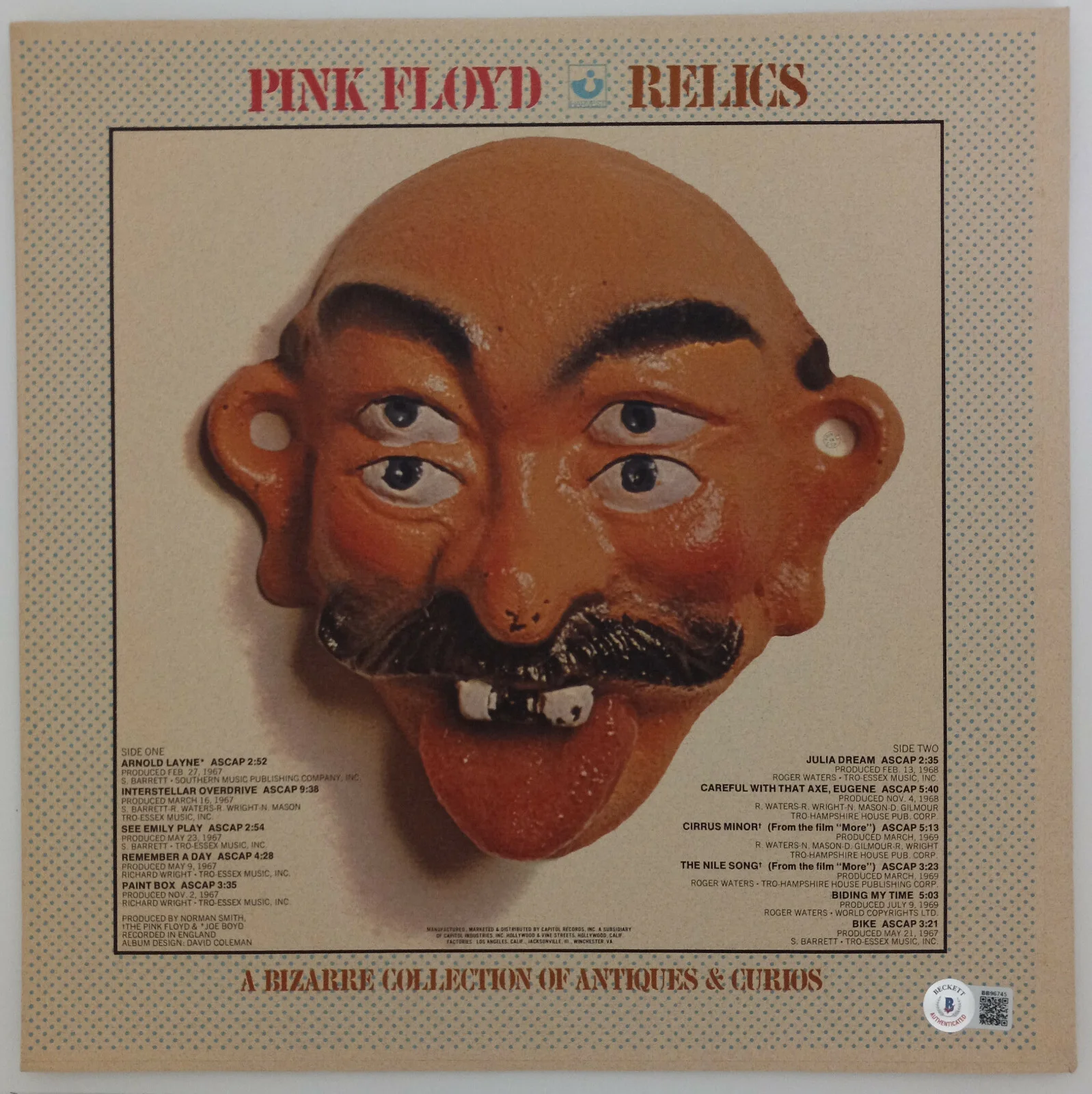 Nick Mason signed autographed Pink Floyd Relics album Record proof Beckett COA, image 4