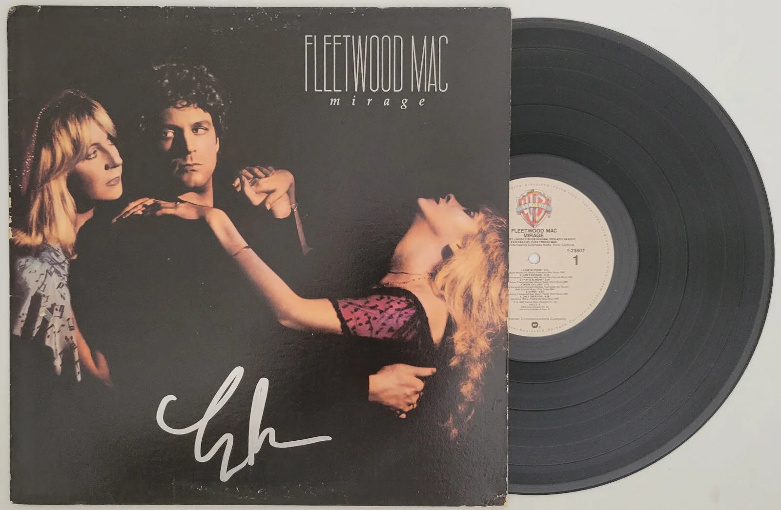 Lindsey Buckingham signed Fleetwood Mac Mirage album vinyl COA proof autographed, image 2