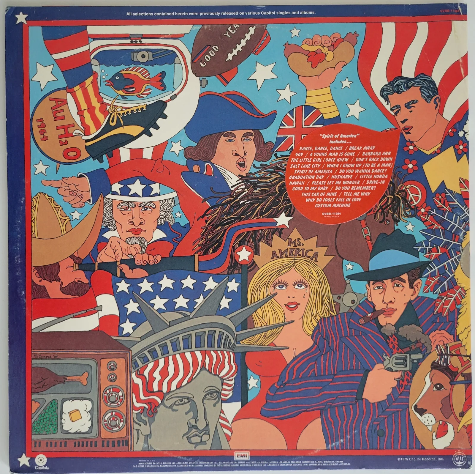 Mike Love Al Jardine Johnston signed Beach Boys Spirit of America album proof, изображение 4