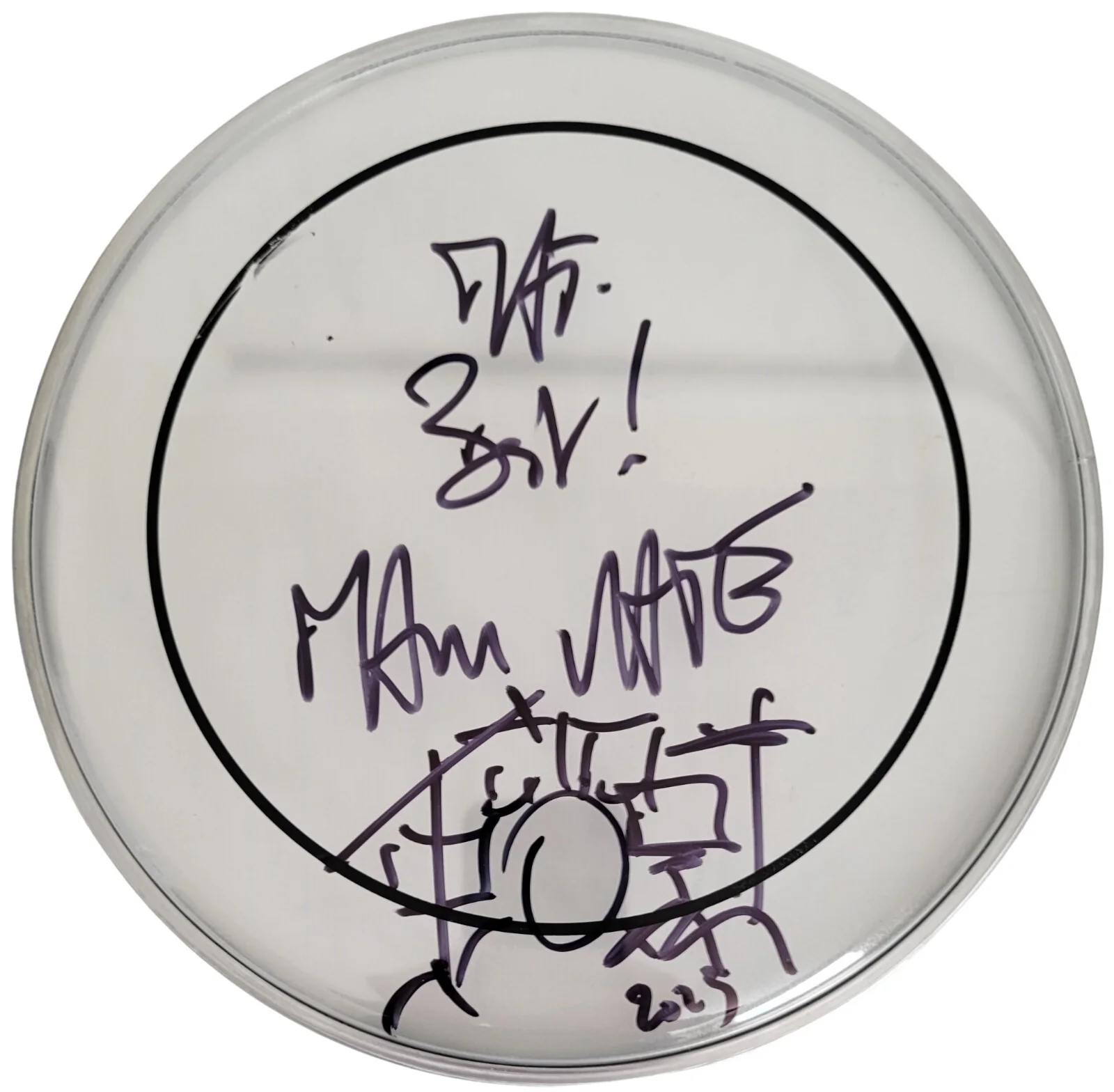 Manu Katche Signed Autographed Drumhead COA Proof Sing & Peter Gabriel Drummer, image 2