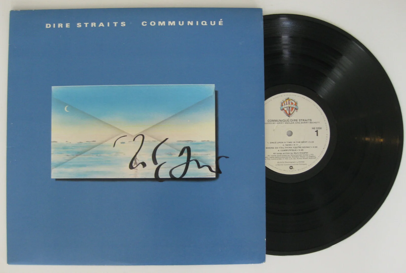 Mark Knopfler autographed Dire Straits Communique album vinyl COA Proof Beckett, изображение 2
