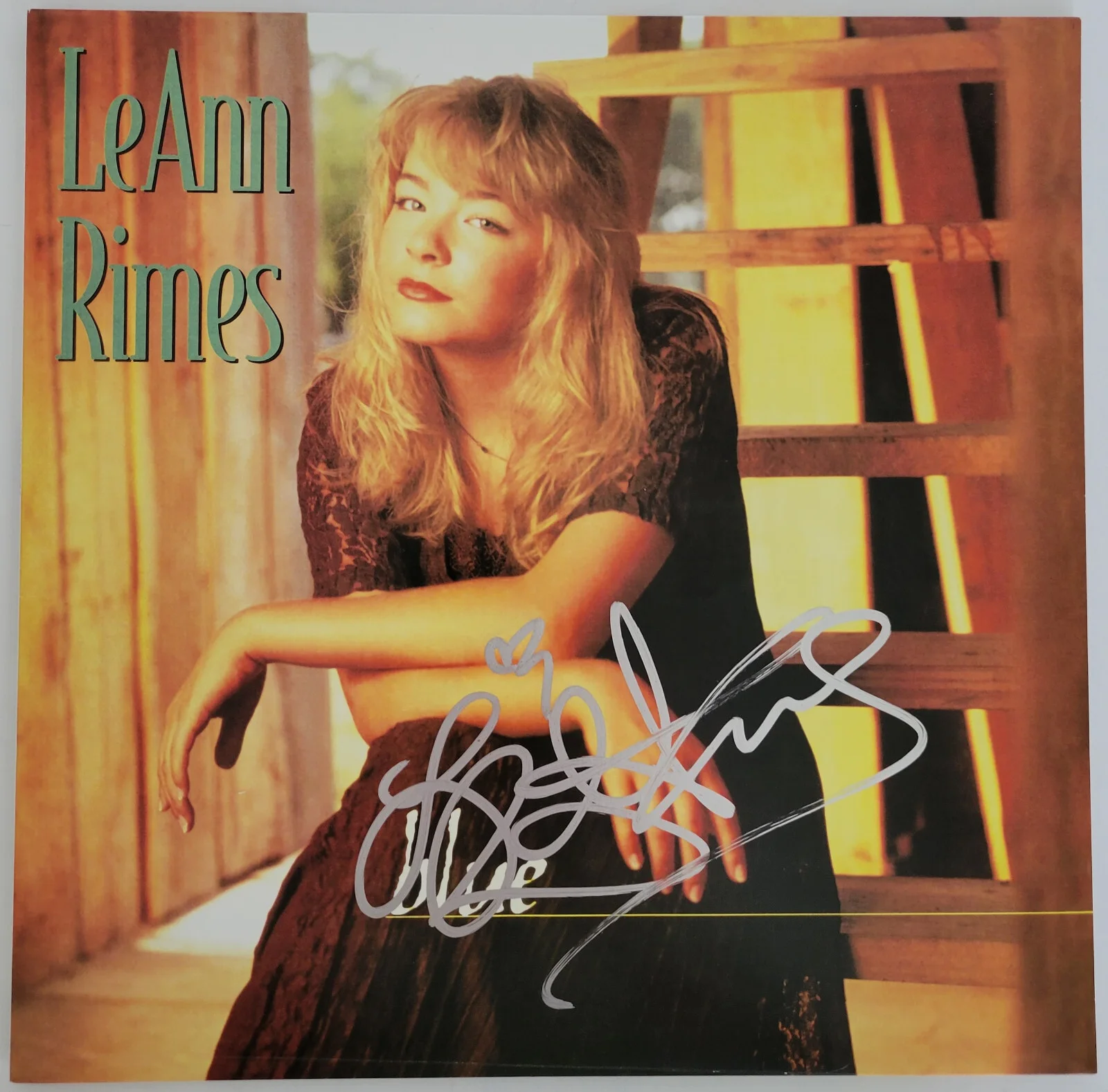 LeAnn Rimes signed Blue album vinyl record COA exact proof autographed, изображение 3