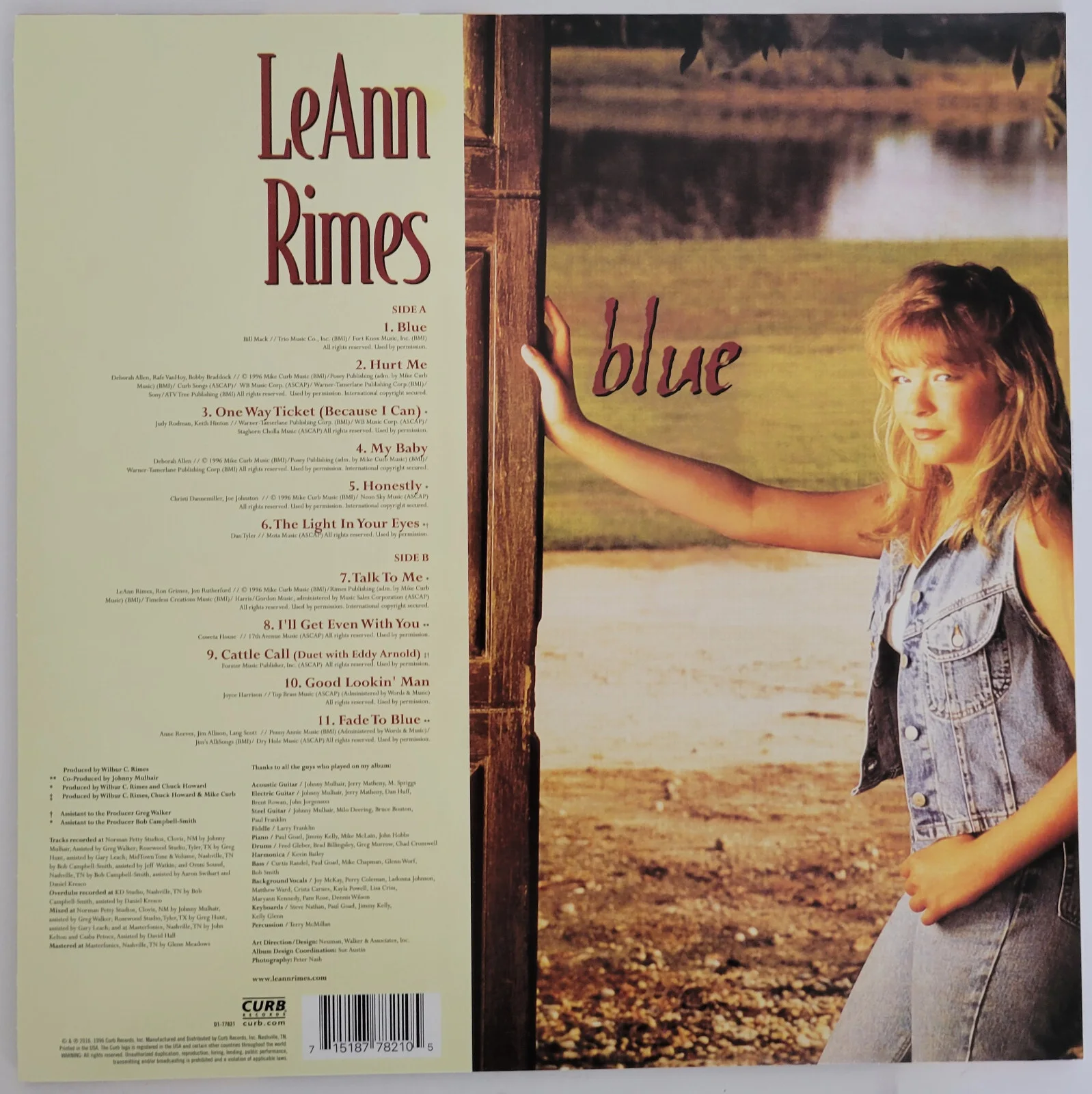 LeAnn Rimes signed Blue album vinyl record COA exact proof autographed, изображение 4