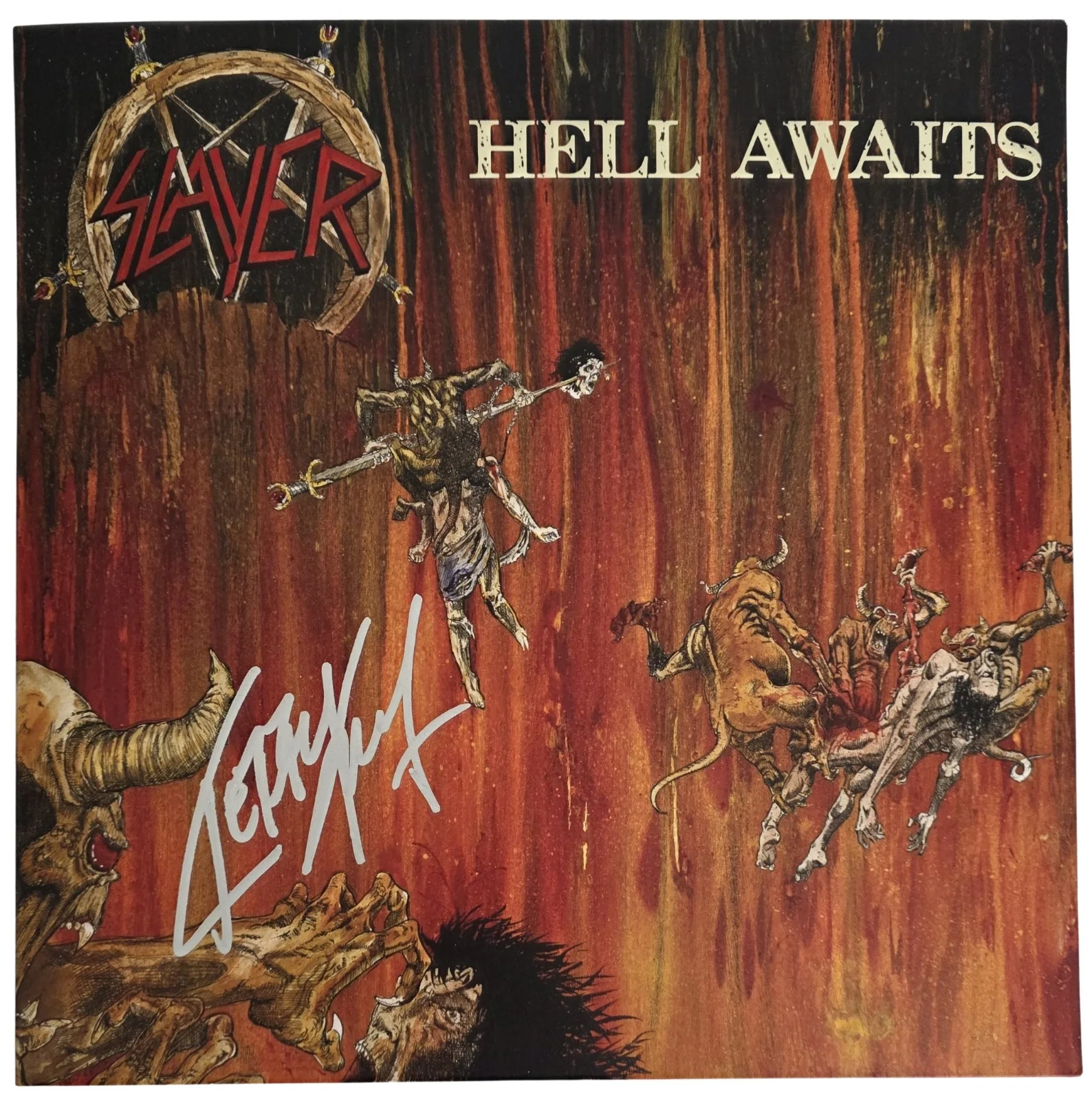 Kerry King Signed Slayer Hell Awaits Album COA Proof Autographed Vinyl Record, изображение 4