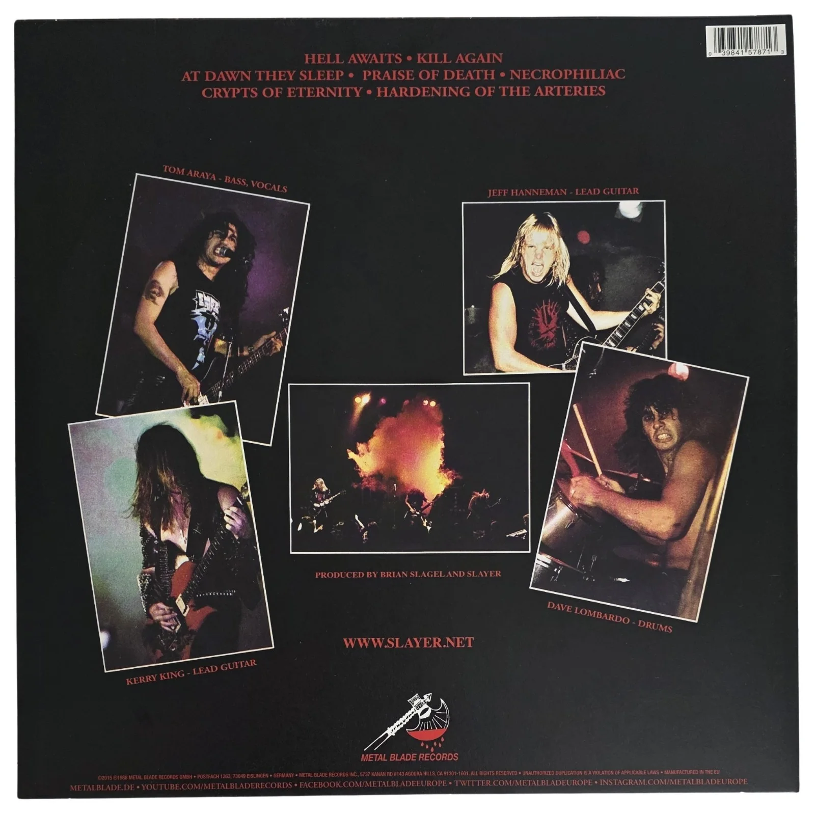 Kerry King Signed Slayer Hell Awaits Album COA Proof Autographed Vinyl Record, изображение 5