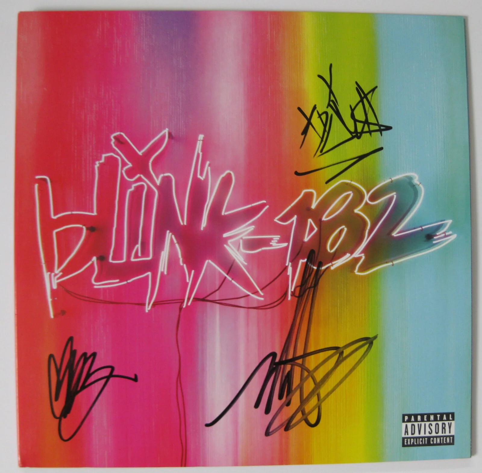 Mark Hoppus Travis Barker Matt Skiba signed Blink 182 Nine album proof Beckett, изображение 3