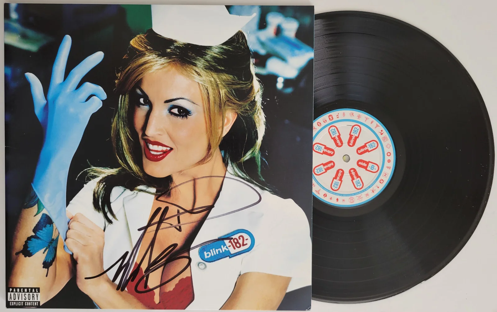 Mark Hoppus Tom Delonge signed Blink 182 Enema of the State album COA proof, изображение 2