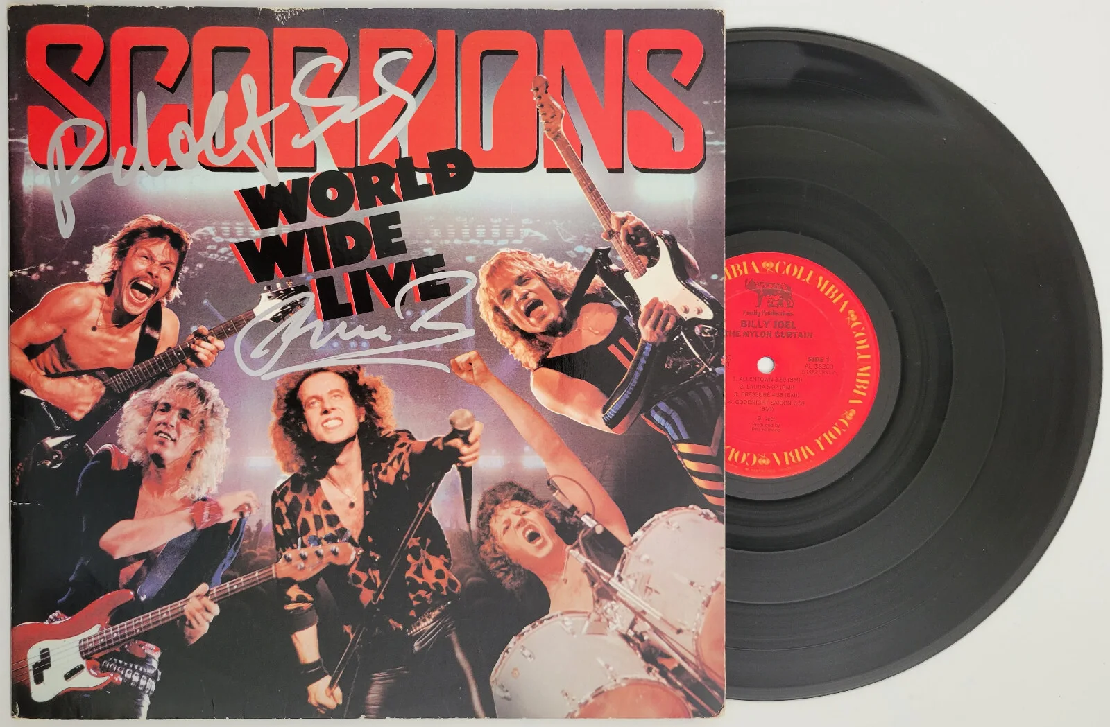 Klaus Meine Rudolf Schenker signed Scorpions World Wide Live album COA proof, изображение 2