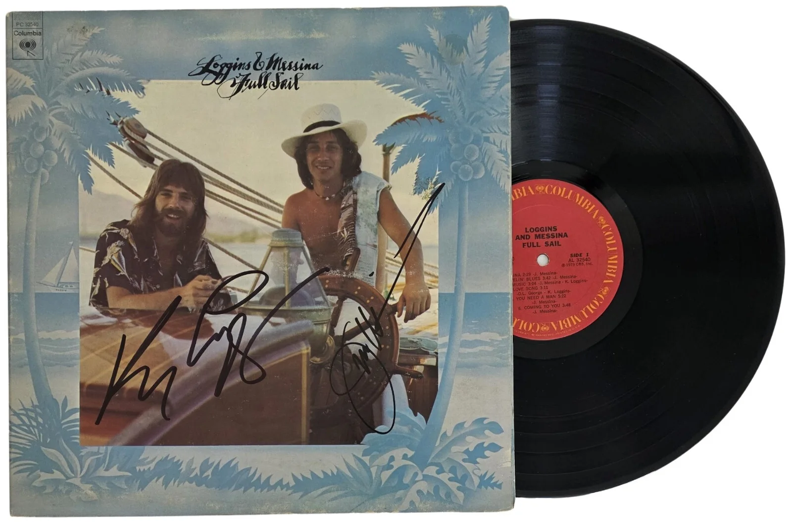 Kenny Loggins & Jim Messina Signed Full Sail Album Proof COA Autographed Vinyl, изображение 2