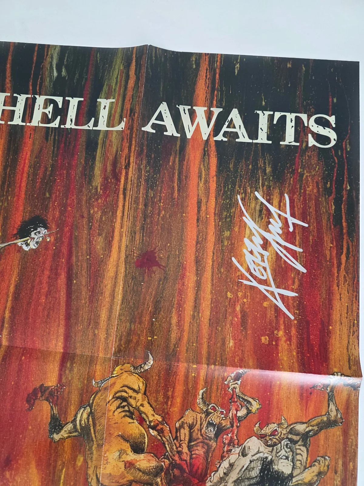 Kerry King Signed Slayer Hell Awaits 23x24.5 Poster COA Exact Proof Autographed, изображение 2