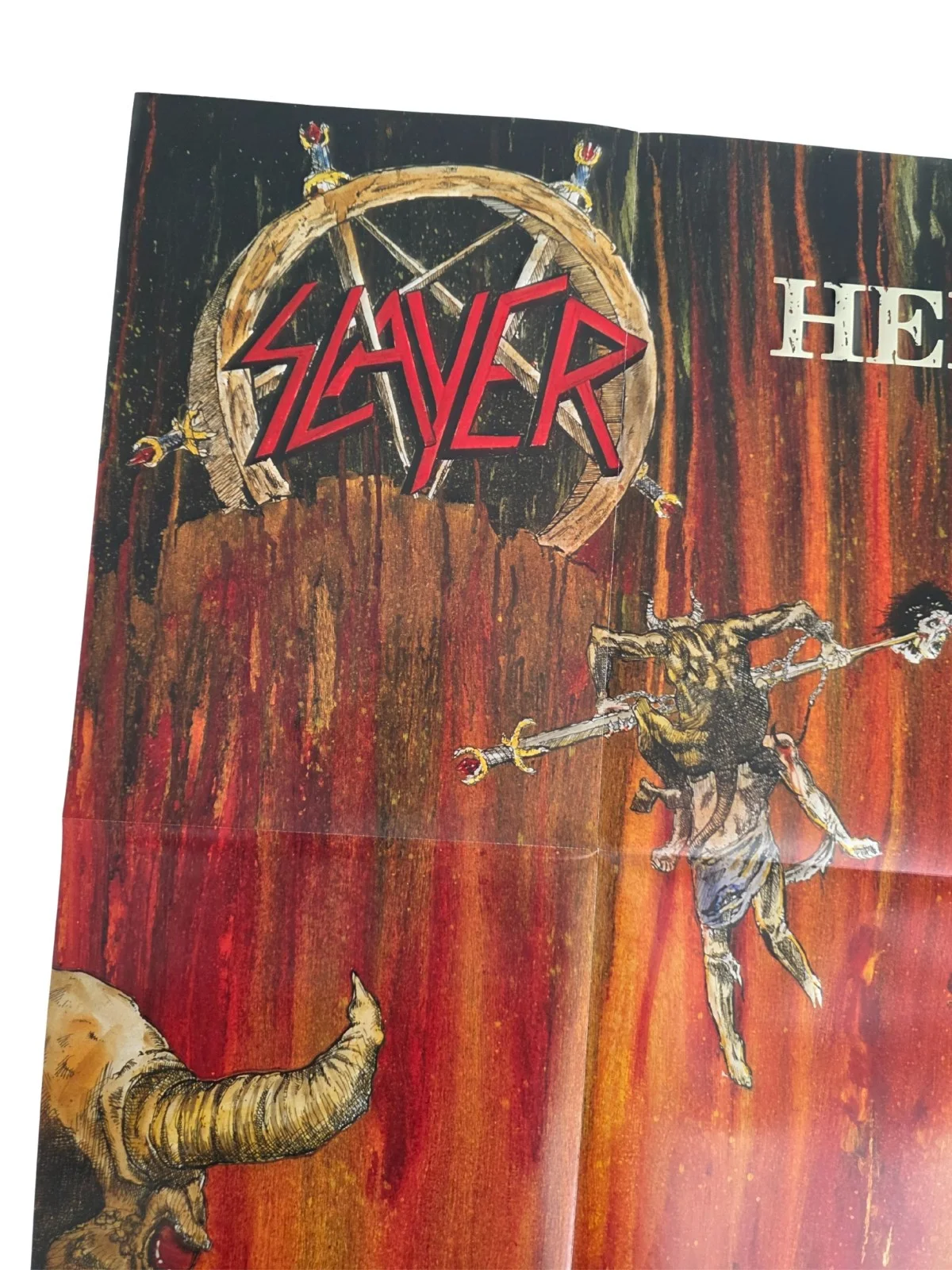 Kerry King Signed Slayer Hell Awaits 23x24.5 Poster COA Exact Proof Autographed, изображение 5
