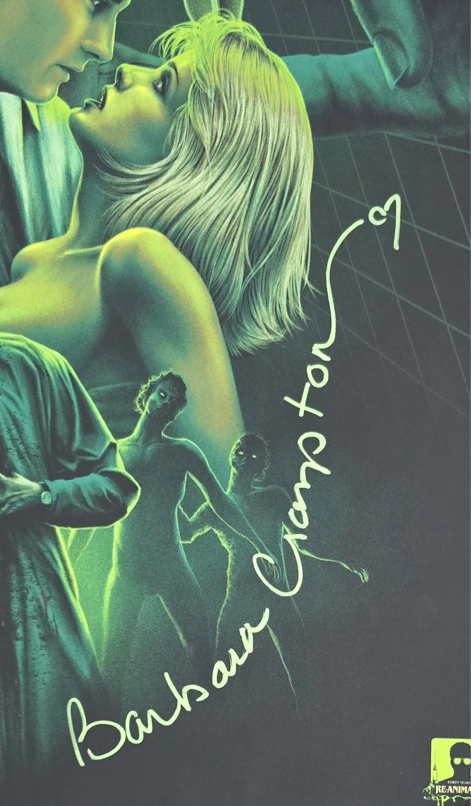 Jeffrey Combs Barbara Crampton Bruce Abbot — Re-Animator 40th Matt Ryan Tobin Poster Cast Signed Combs Crampton Abbot - JSA, image 4