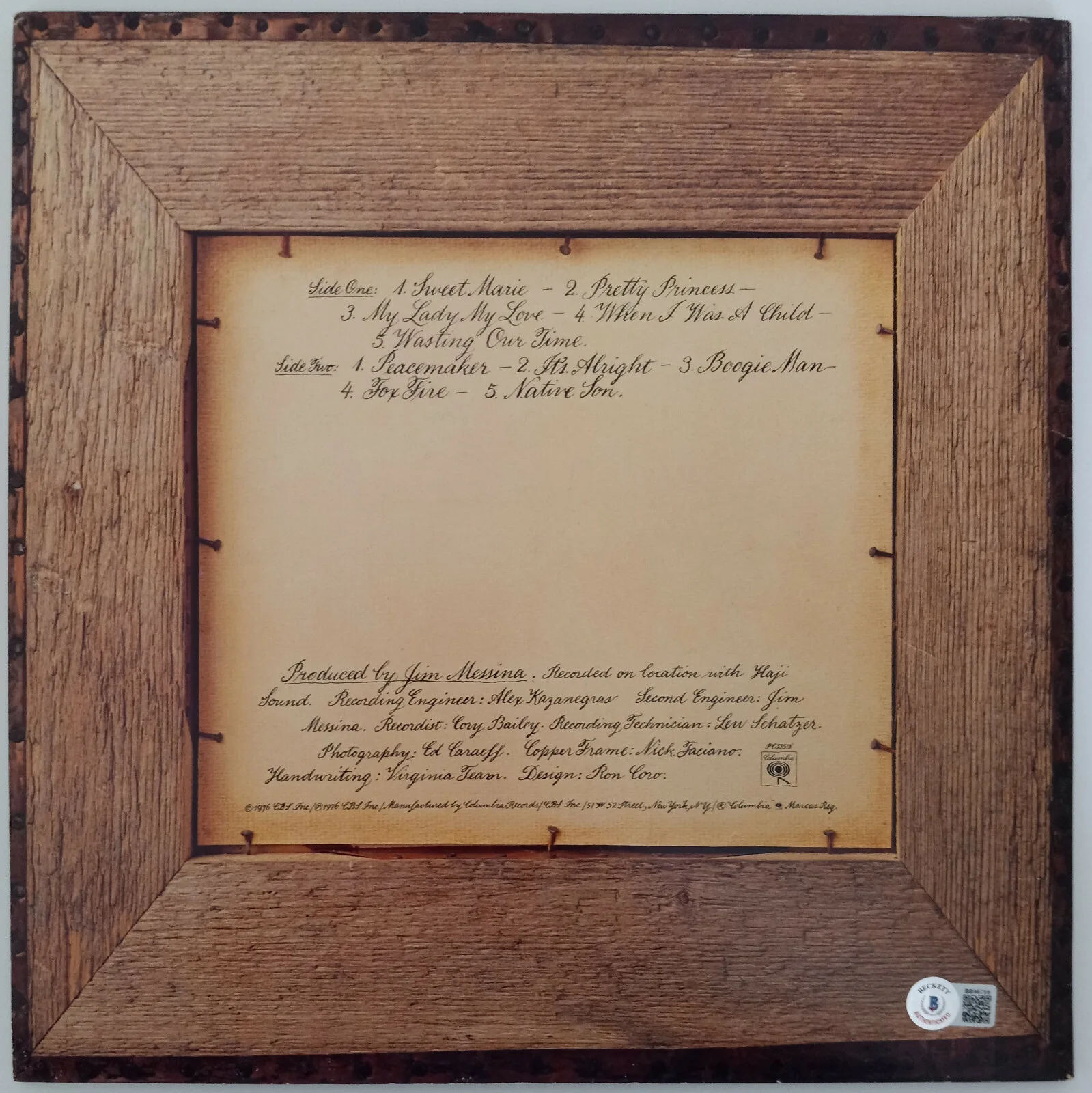 Kenny Loggins signed autographed Native Sons album vinyl record proof Beckett, изображение 4