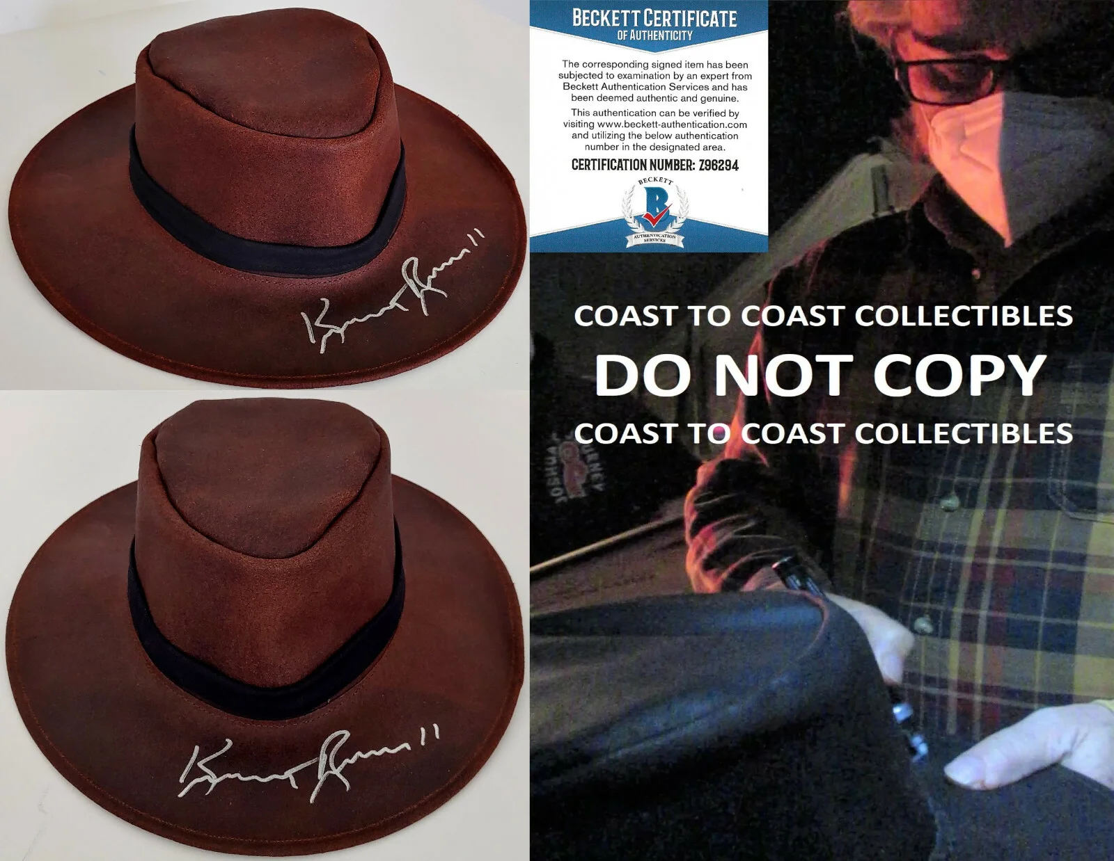 Kurt Russell — Kurt Russell Wyatt Earp Tombstone actor signed autographed cowboy hat COA,proof