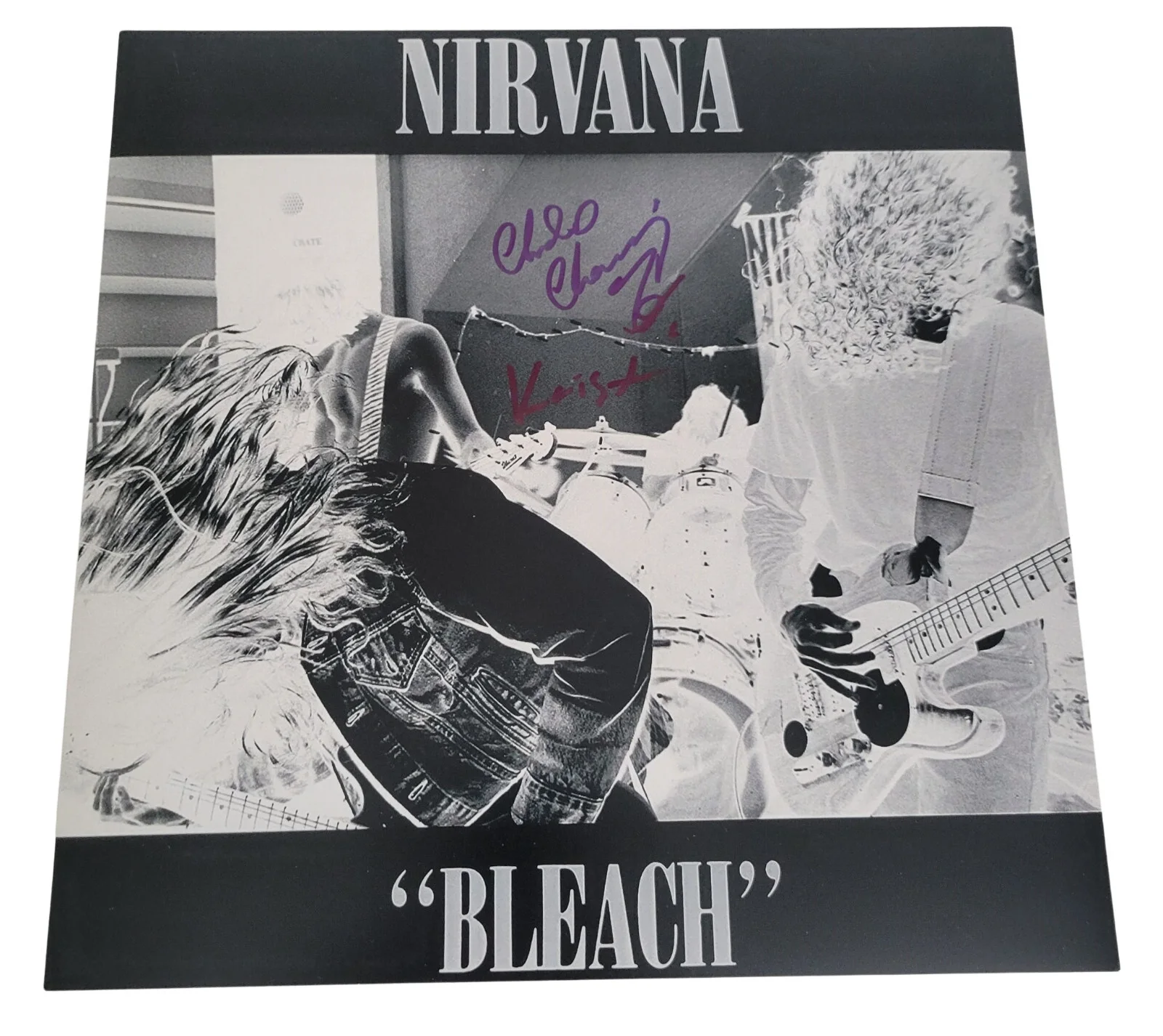 Krist Novoselic signed Nirvana Bleach 12x12 album photo COA proof Chad Channing., изображение 3