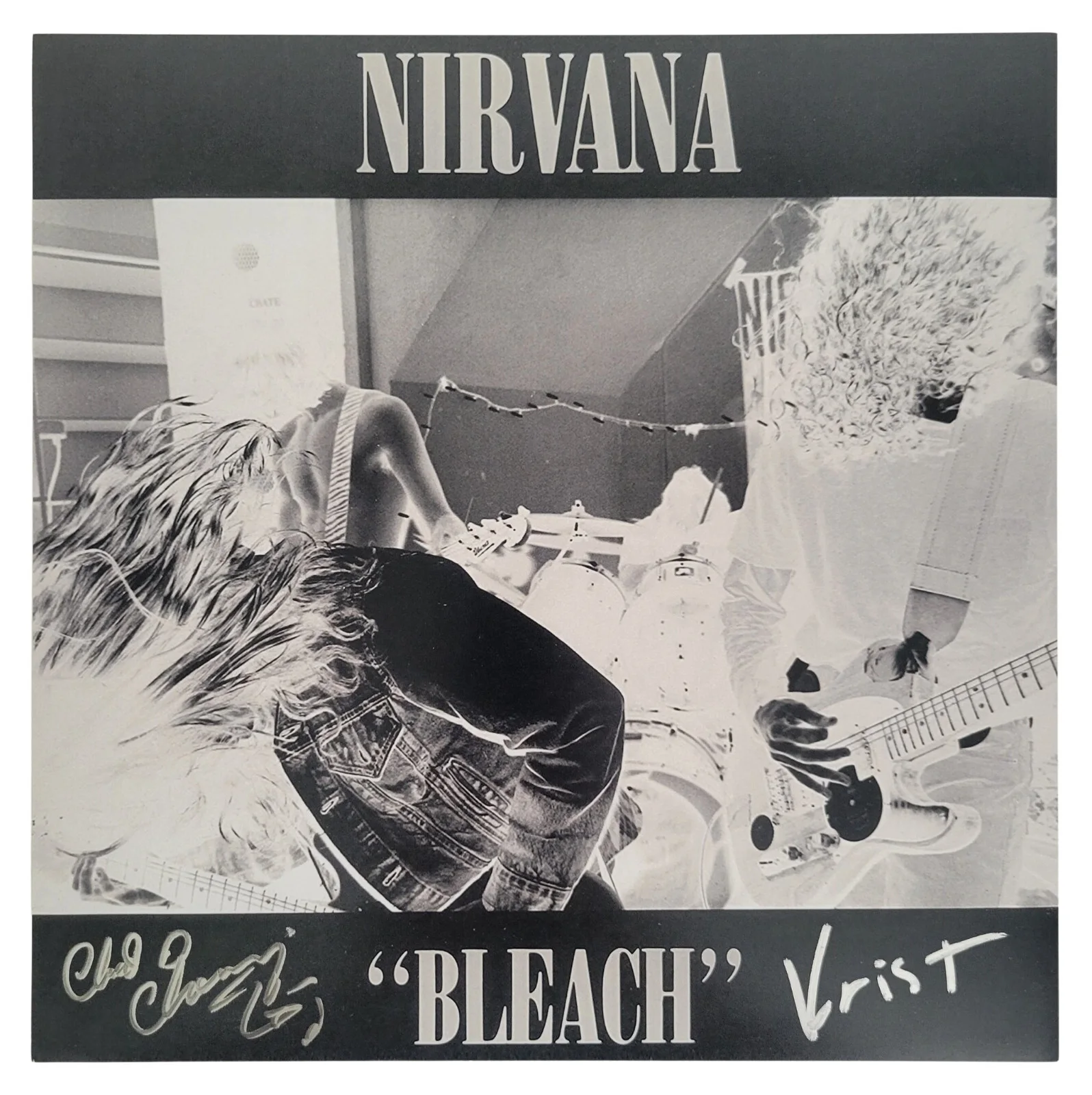 Krist Novoselic signed Nirvana Bleach 12x12 album photo COA proof Chad Channing, изображение 2