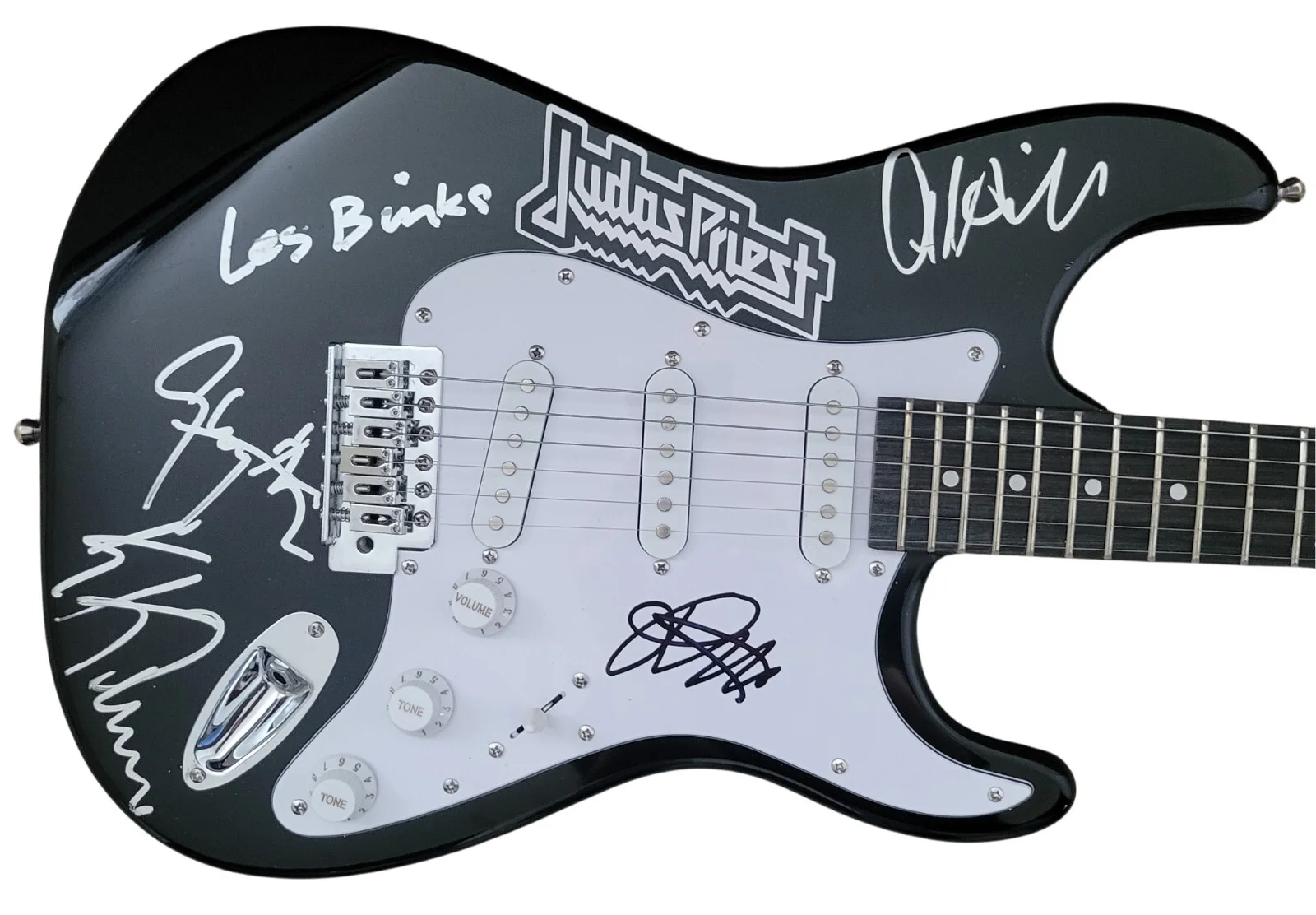 Judas Priest Band Signed Full Size Electric Guitar COA Exact Proof Autographed, image 4