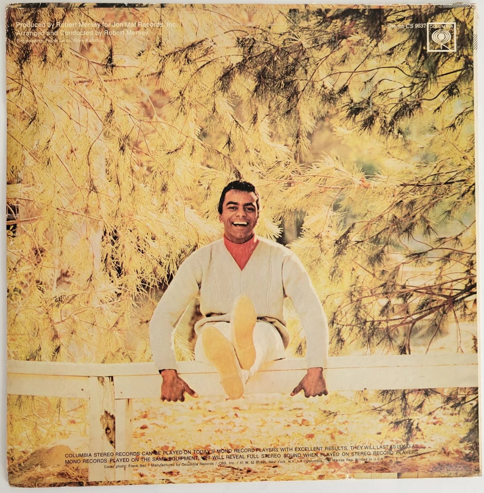 Johnny Mathis signed Love is Blue album, vinyl COA exact proof autographed, image 4