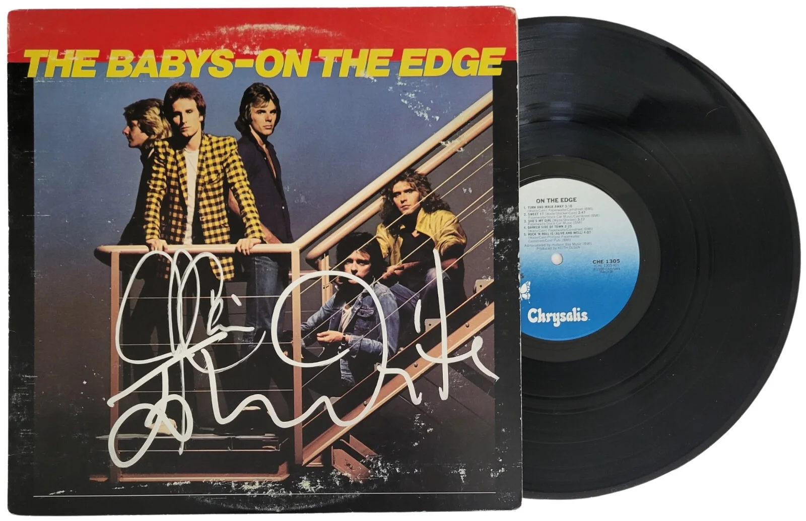 John Waite Jonathan Cain Signed Babys On The Edge Album Proof Autographed Vinyl, изображение 2